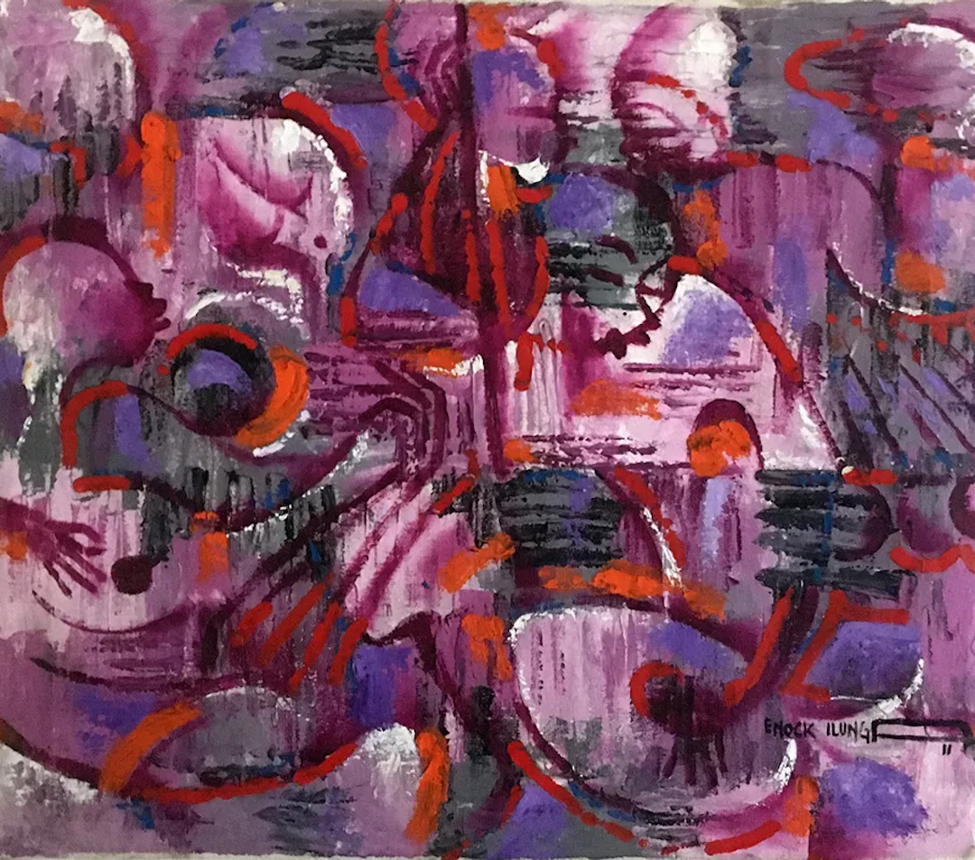 Enock Ilunga ”Music” Oil painting on canvas