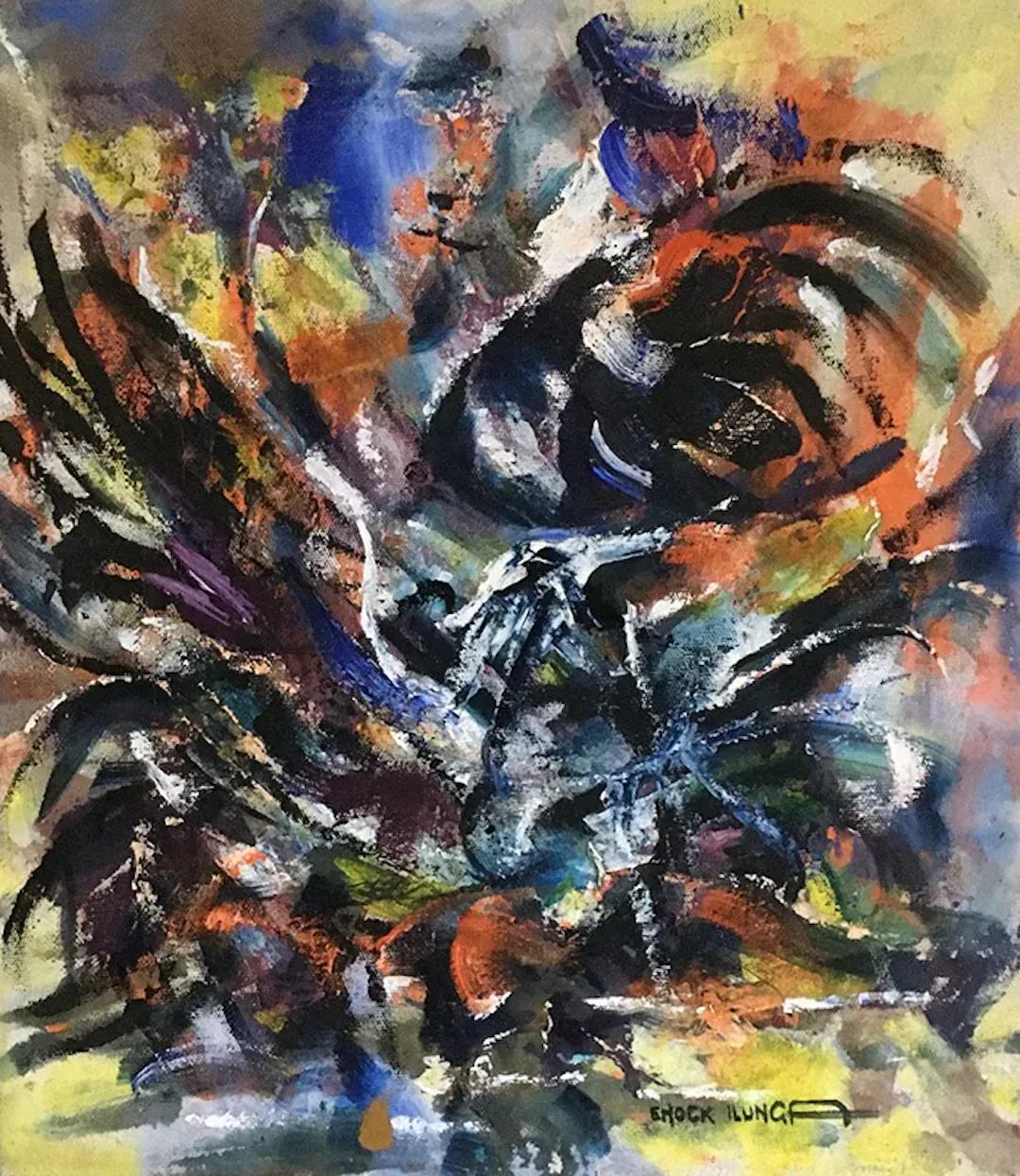 Enock Ilunga ”Dancers” Oil painting on canvas
