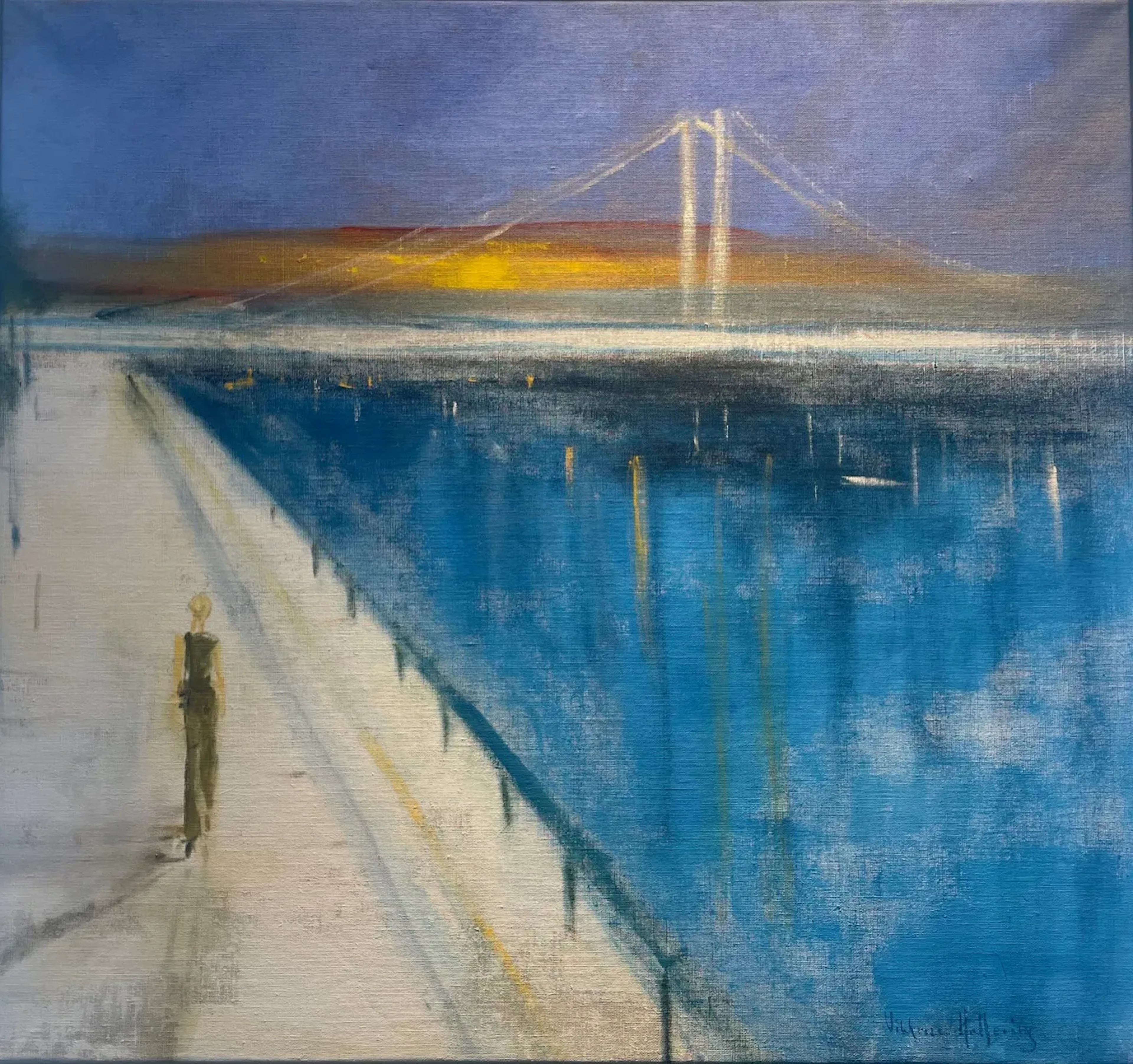 Viktoria Hallenius ”Linn in London” oil painting