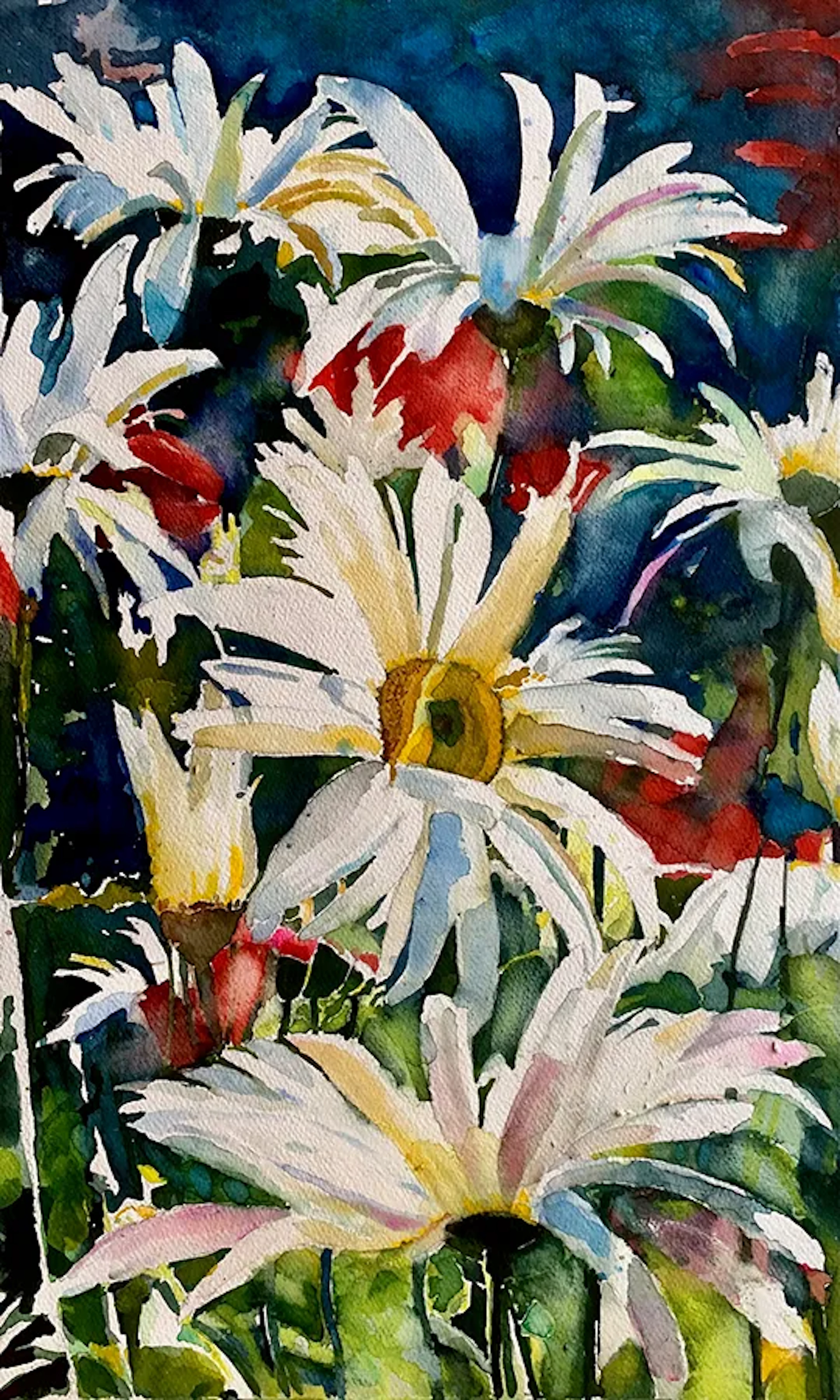 Berit Markevärn ”Sommarblommor” Akvarell