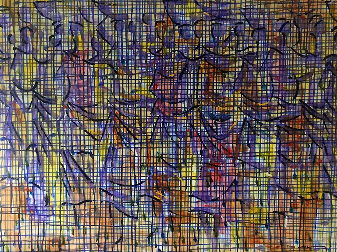 Enock Ilunga ”Old Kanyama market” Oil painting