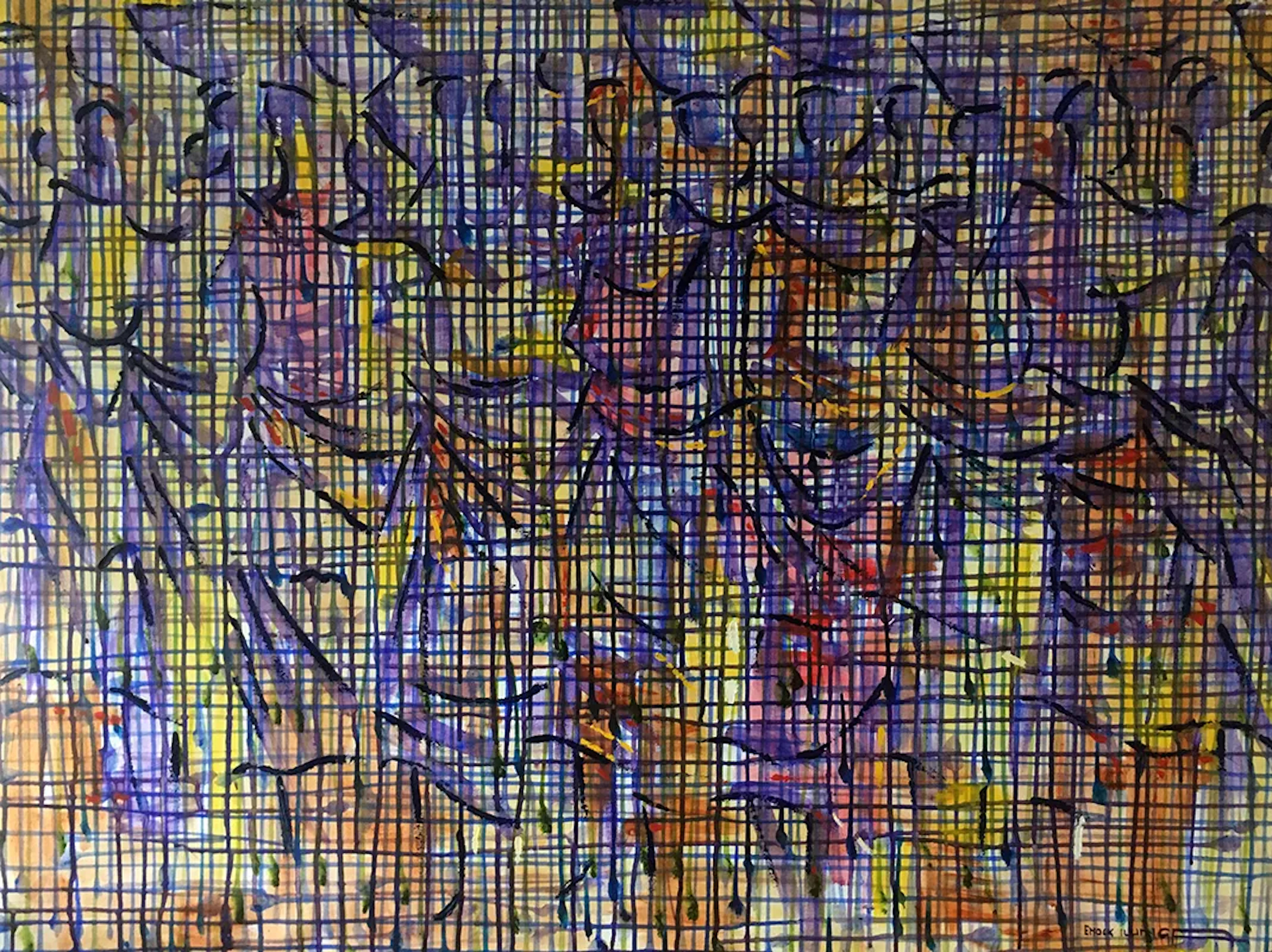 Enock Ilunga ”Old Kanyama market” Oil painting