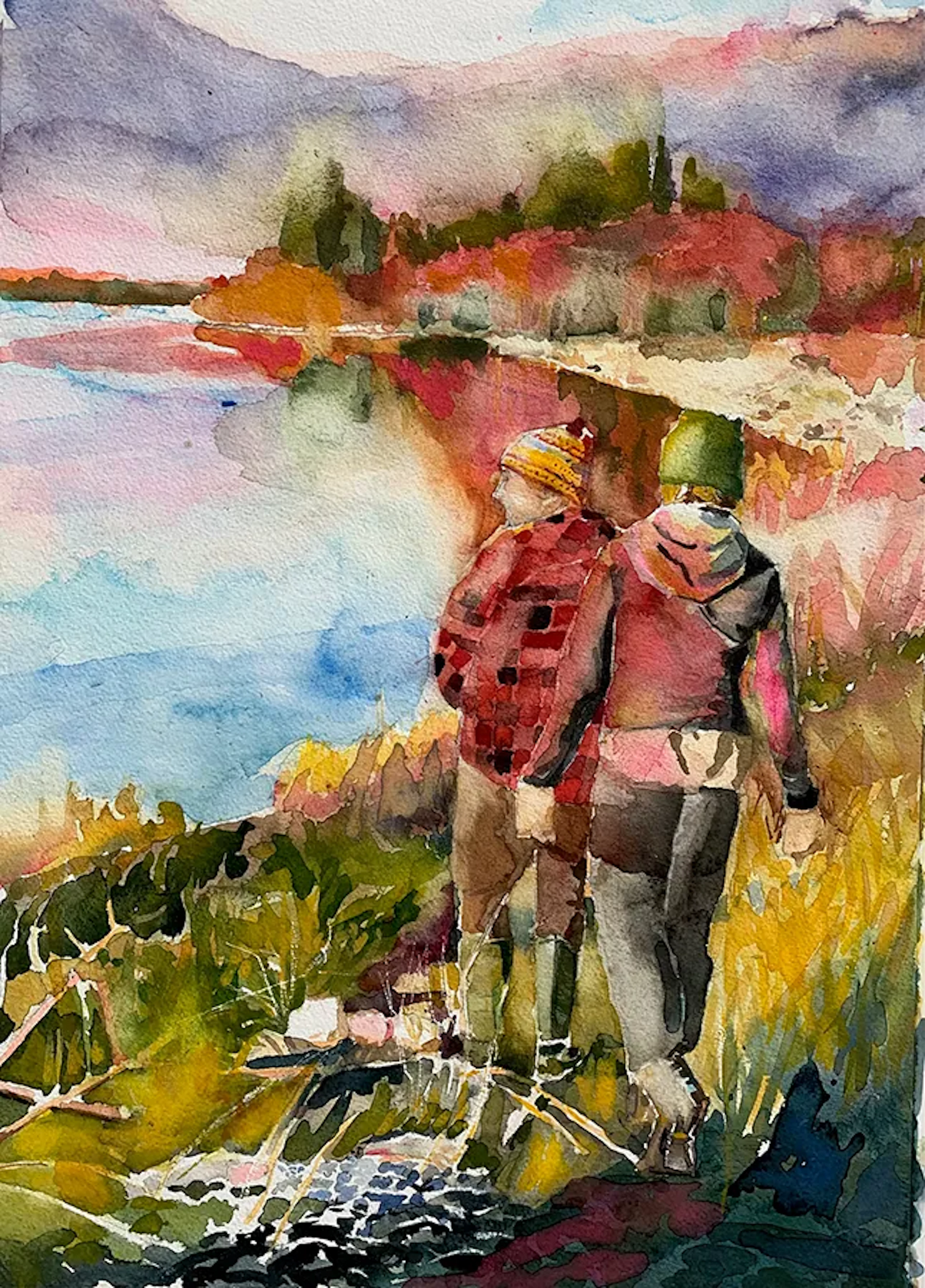 Berit Markevärn ”Höstpromenad” Akvarell
