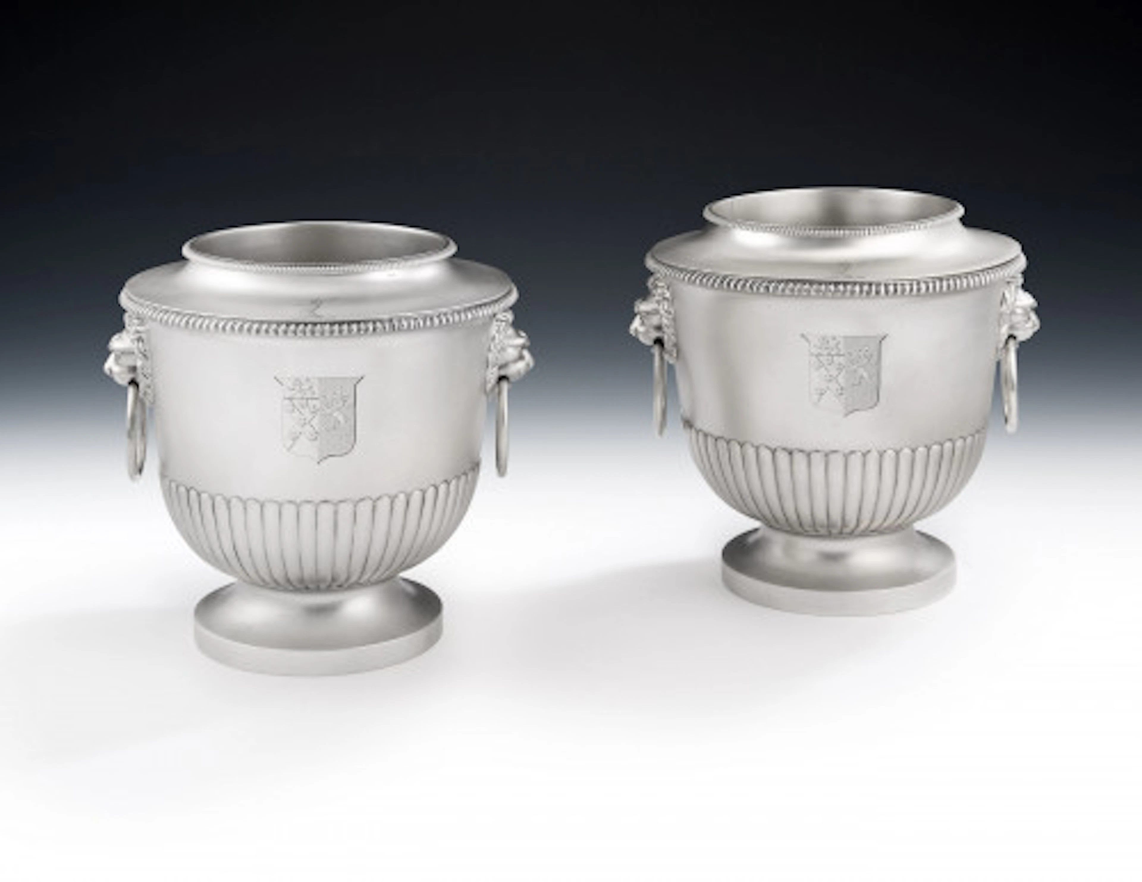 Robert Garrard. An exceptional pair of George III Wine Coolers made