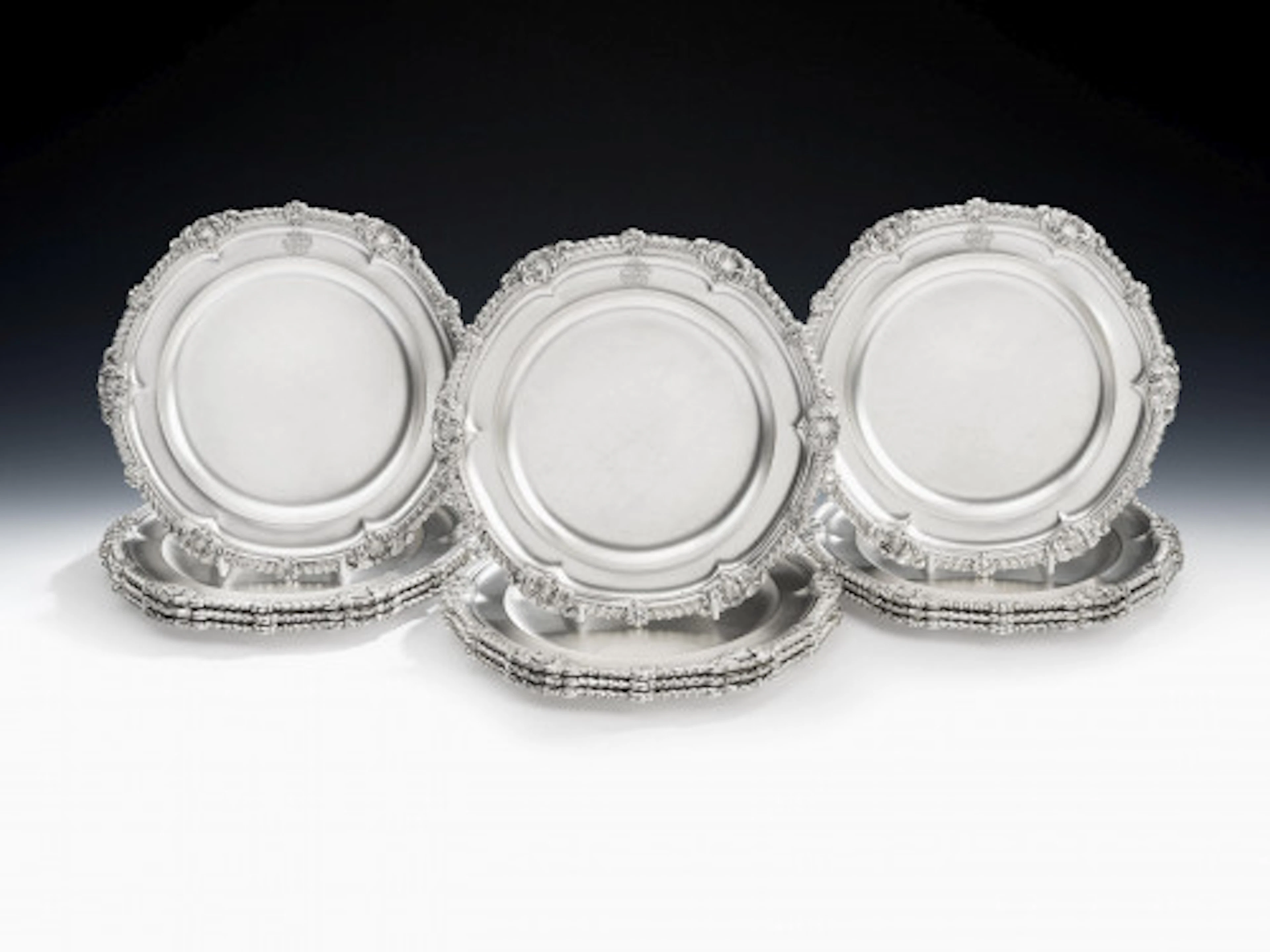 Philip Rundell. An outstanding & scarce set of twelve George IV Dinner