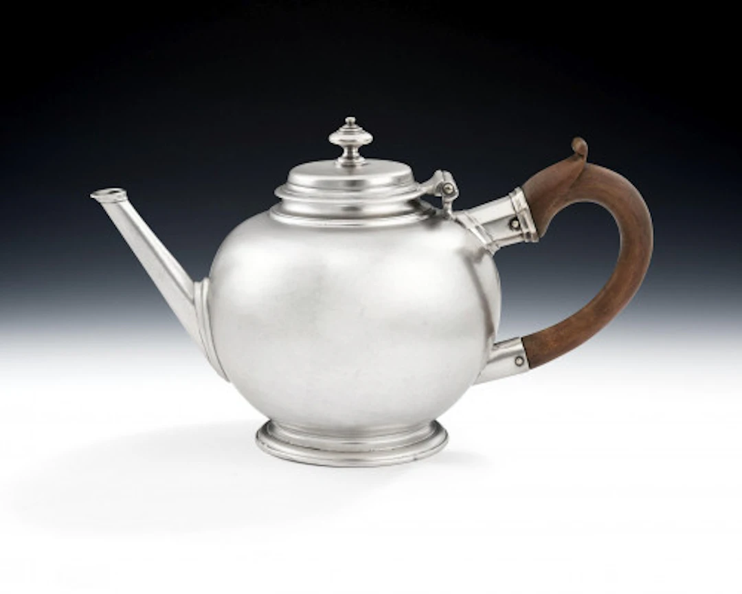An exceptional George I Bullet Teapot made in London in 1723 by Bowles Nash.