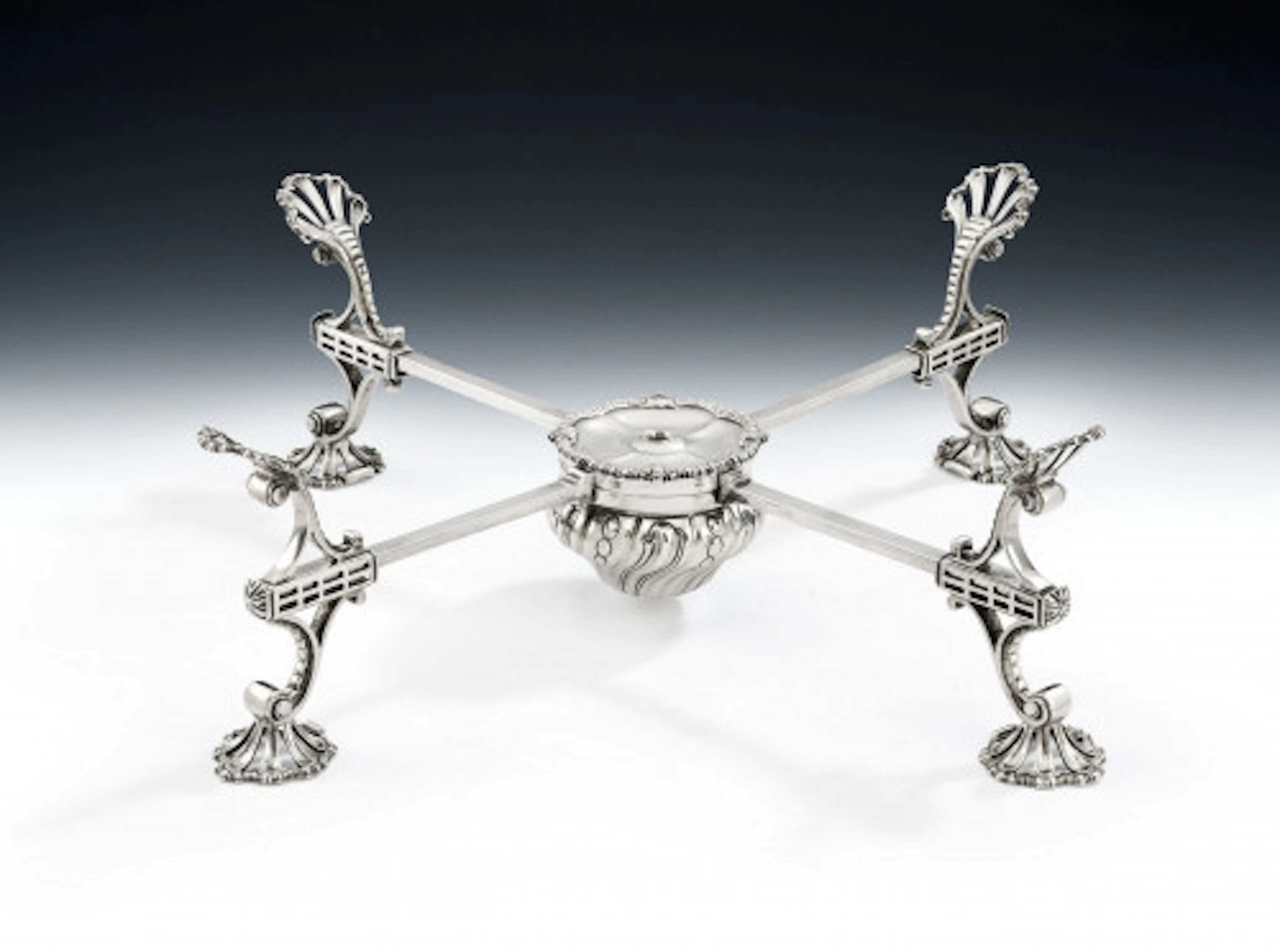 An extremely fine early George III Dish Cross made in London in 1764