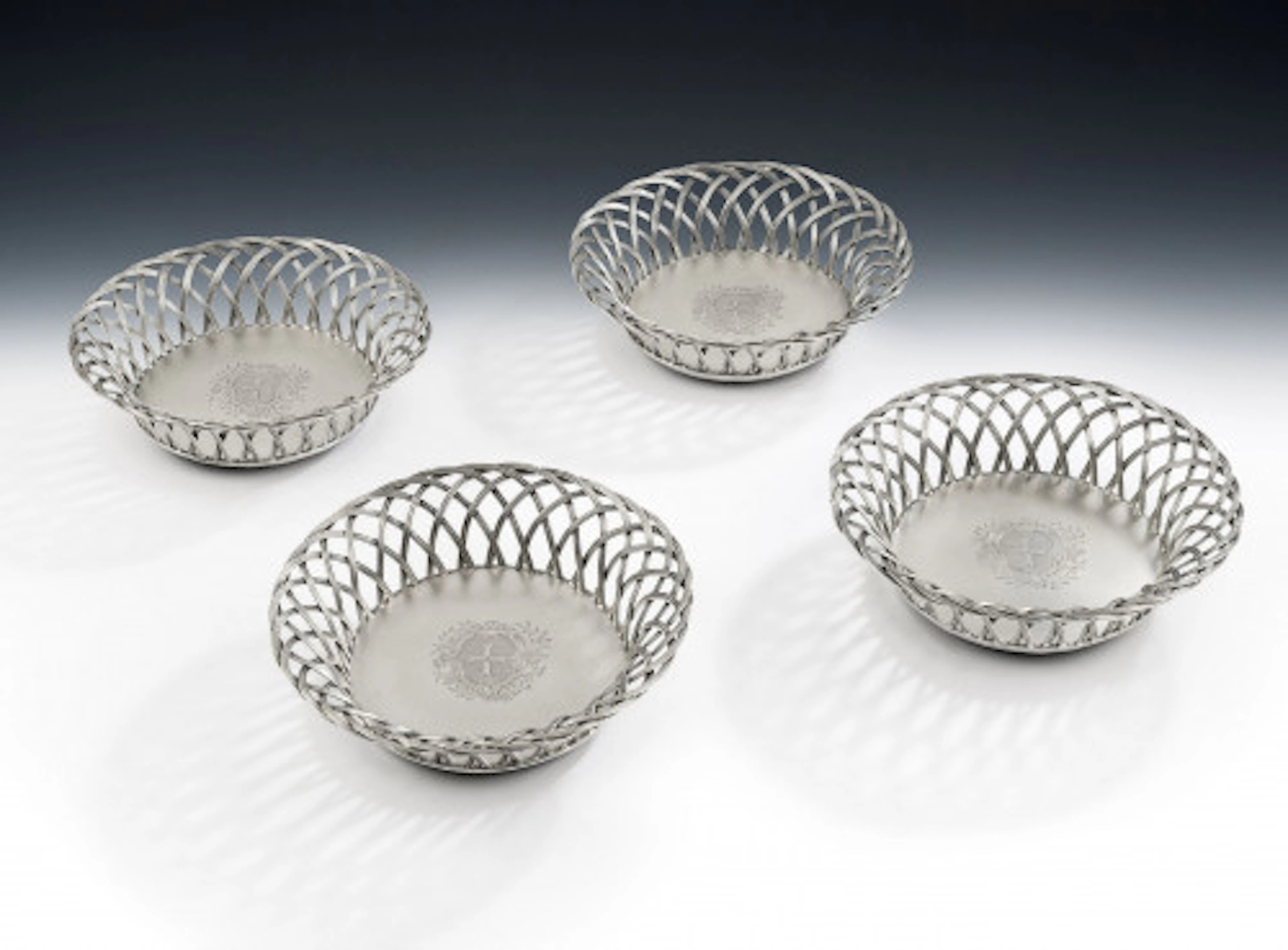 A very rare set of four early George III Wirework Silver based Magnum