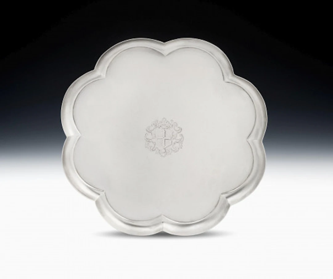 A very rare early George II Octafoil Tea Salver made in London in