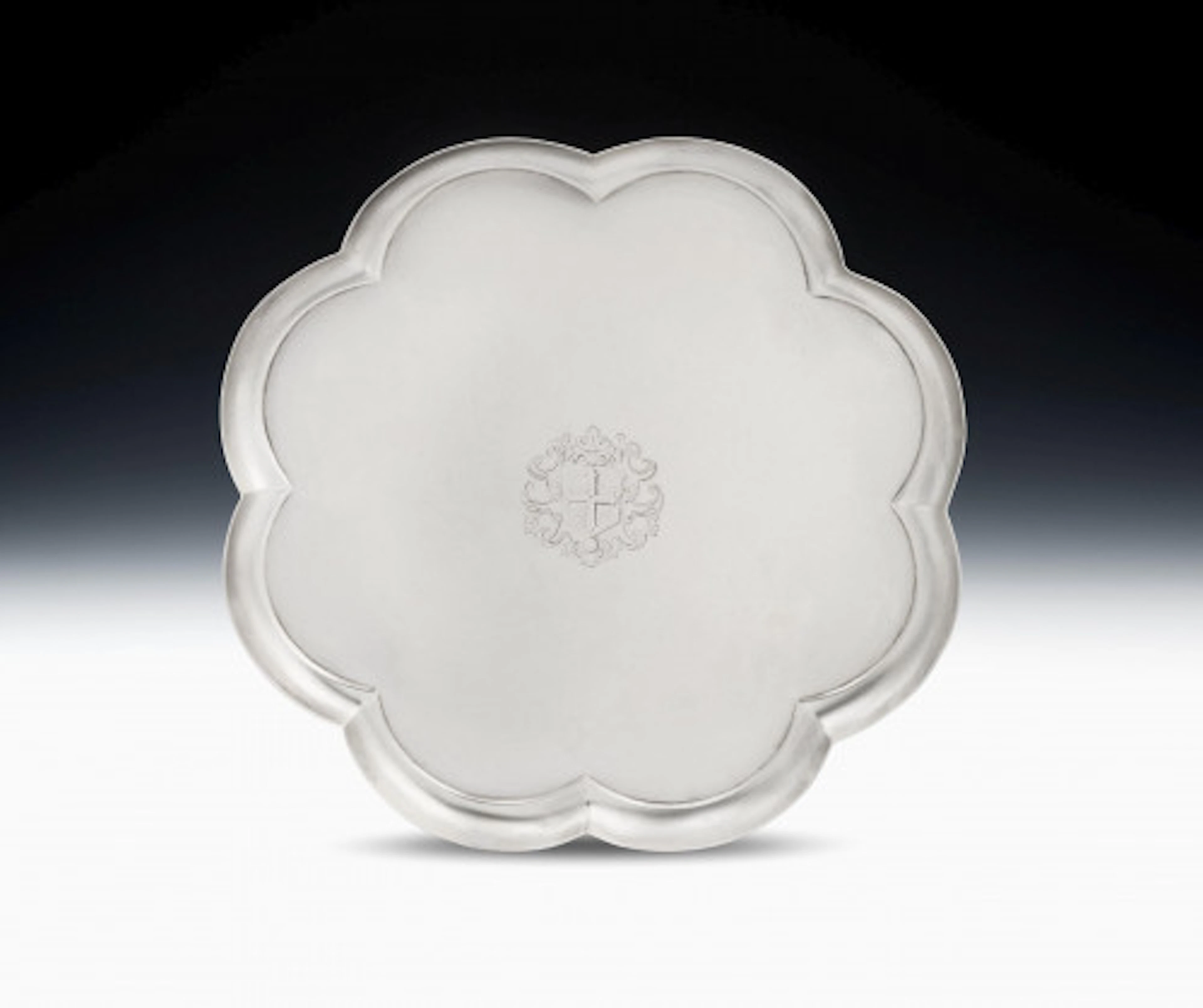 A very rare early George II Octafoil Tea Salver made in London in