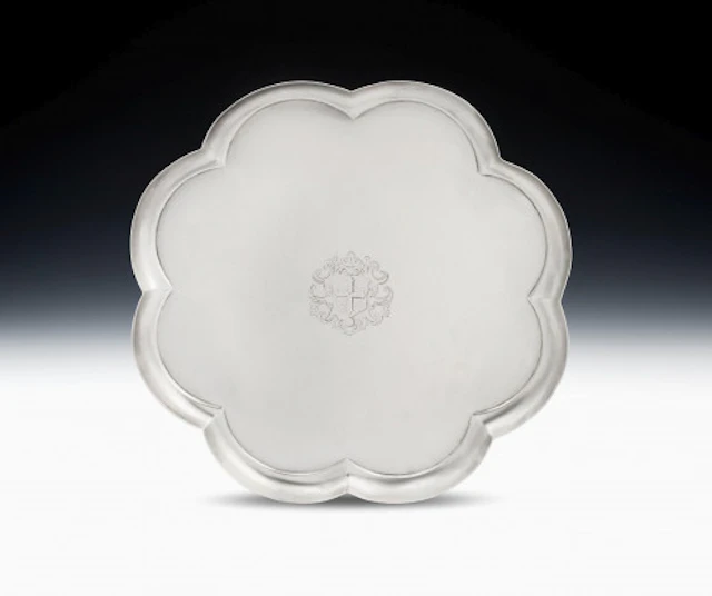A very rare early George II Octafoil Tea Salver made in London in