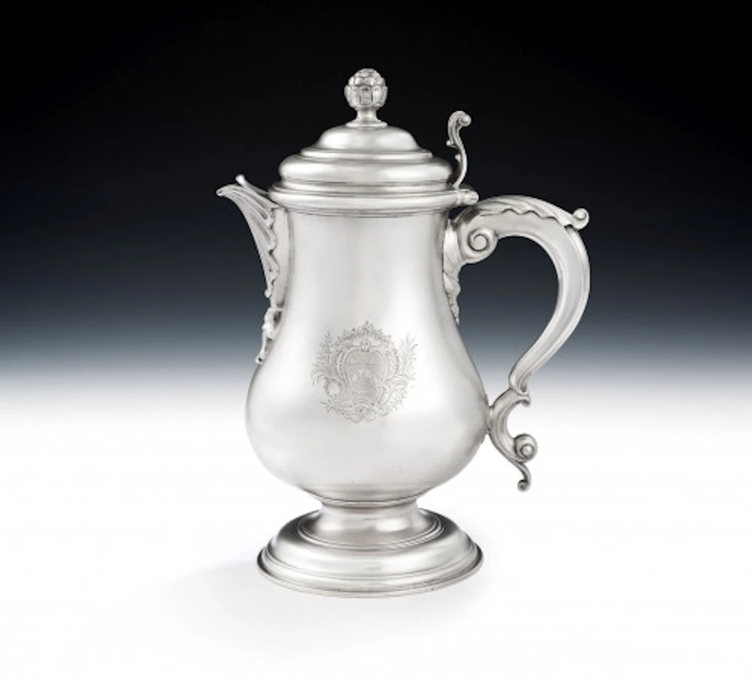 An important & substantial George II Covered Beer Jug made in London
