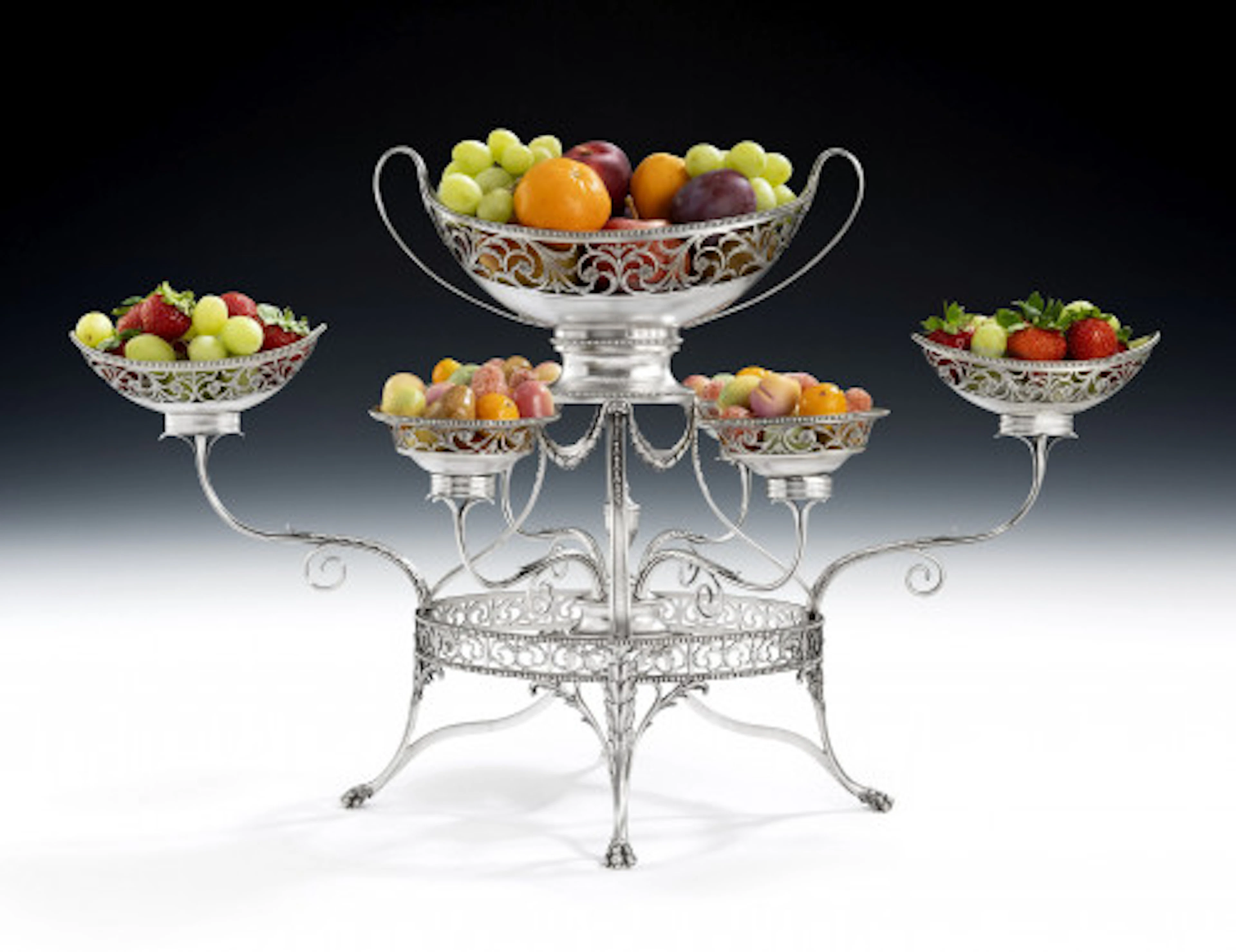 An outstanding George III Neo Classical Epergne made in London in