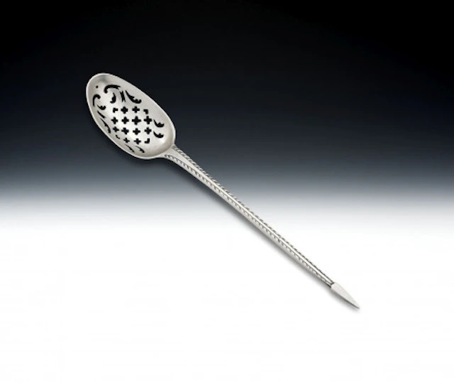 A very fine early George III Mote Spoon made in London circa 1765