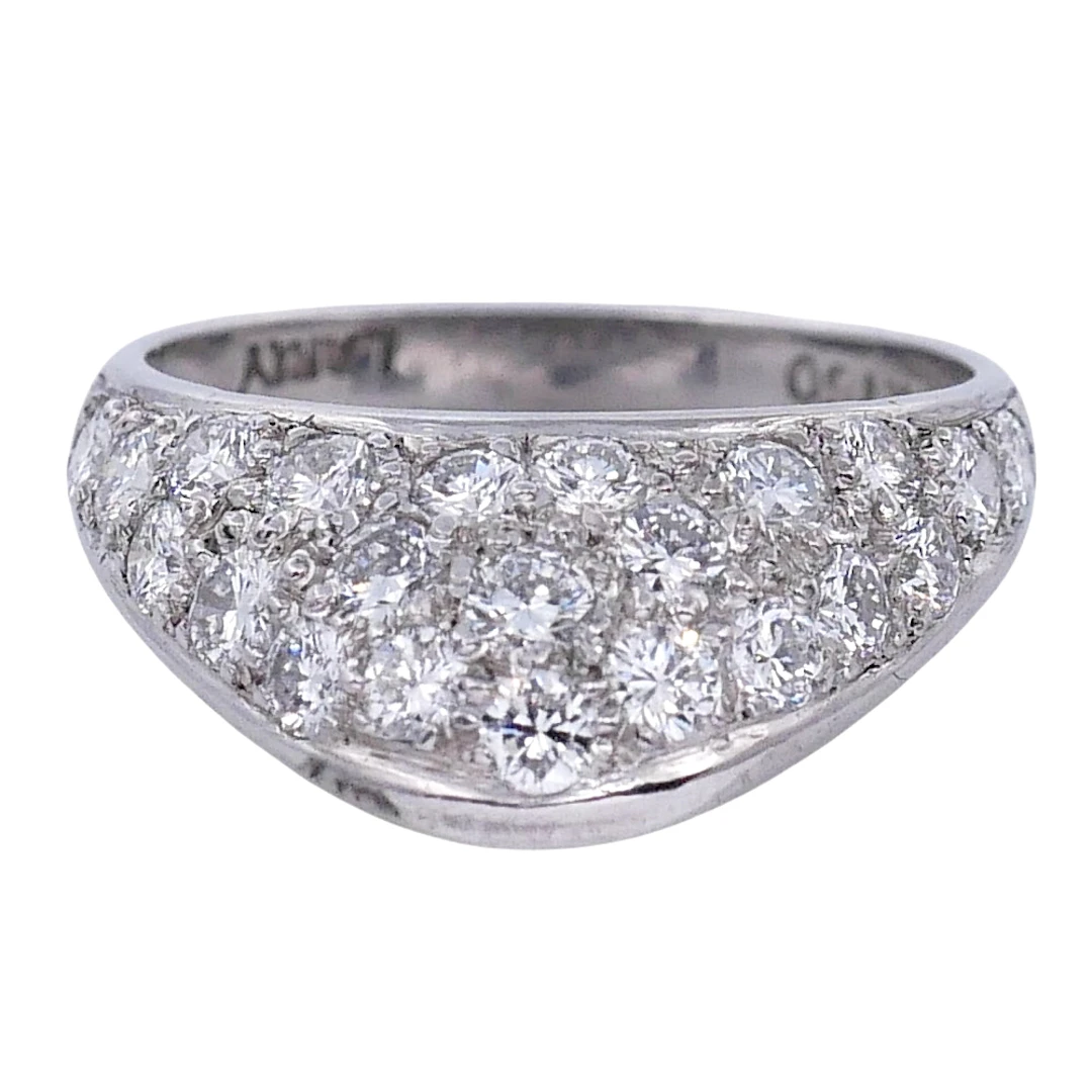 Vintage Pavé Diamond Gold Band Ring