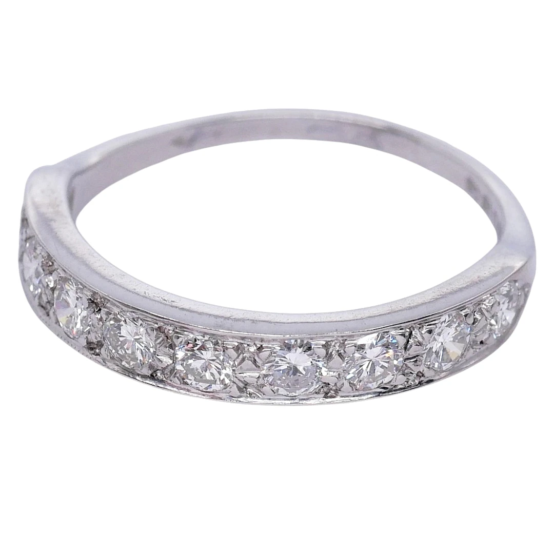 Vintage Diamond Gold Half Eternity Ring
