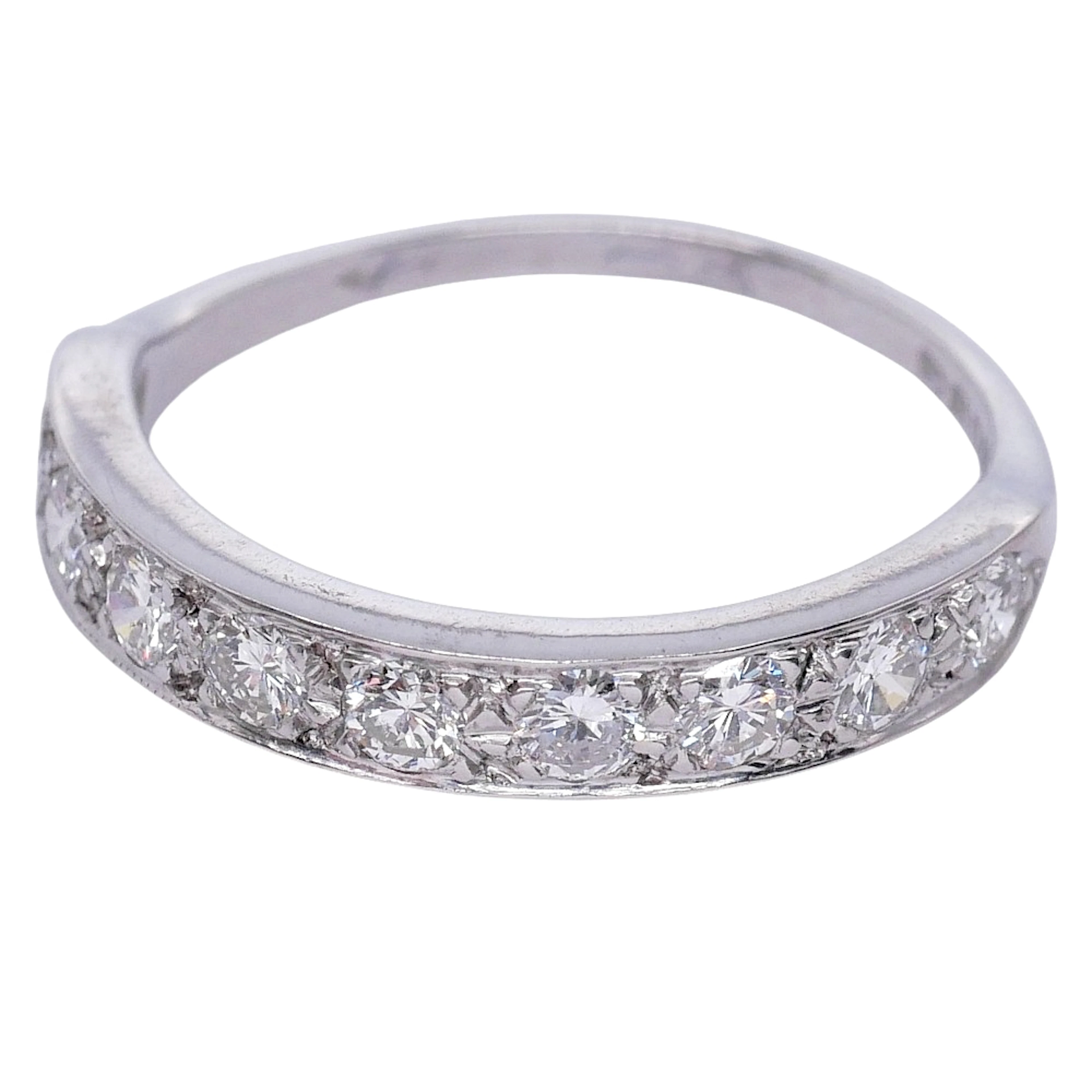 Vintage Diamond Gold Half Eternity Ring