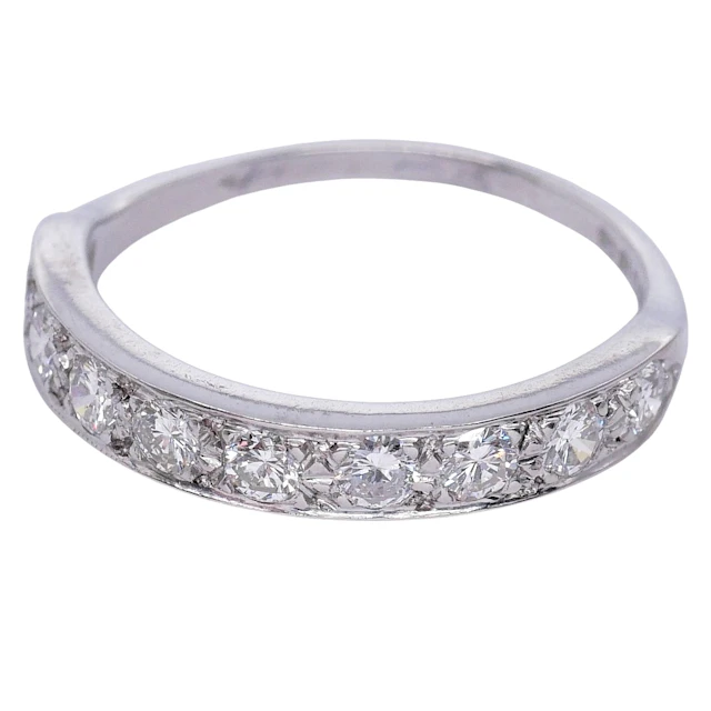 Vintage Diamond Gold Half Eternity Ring