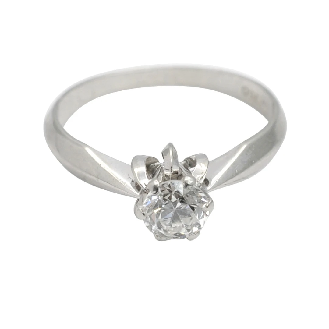 Vintage Diamond Solitaire 18ct Gold Engagement Ring