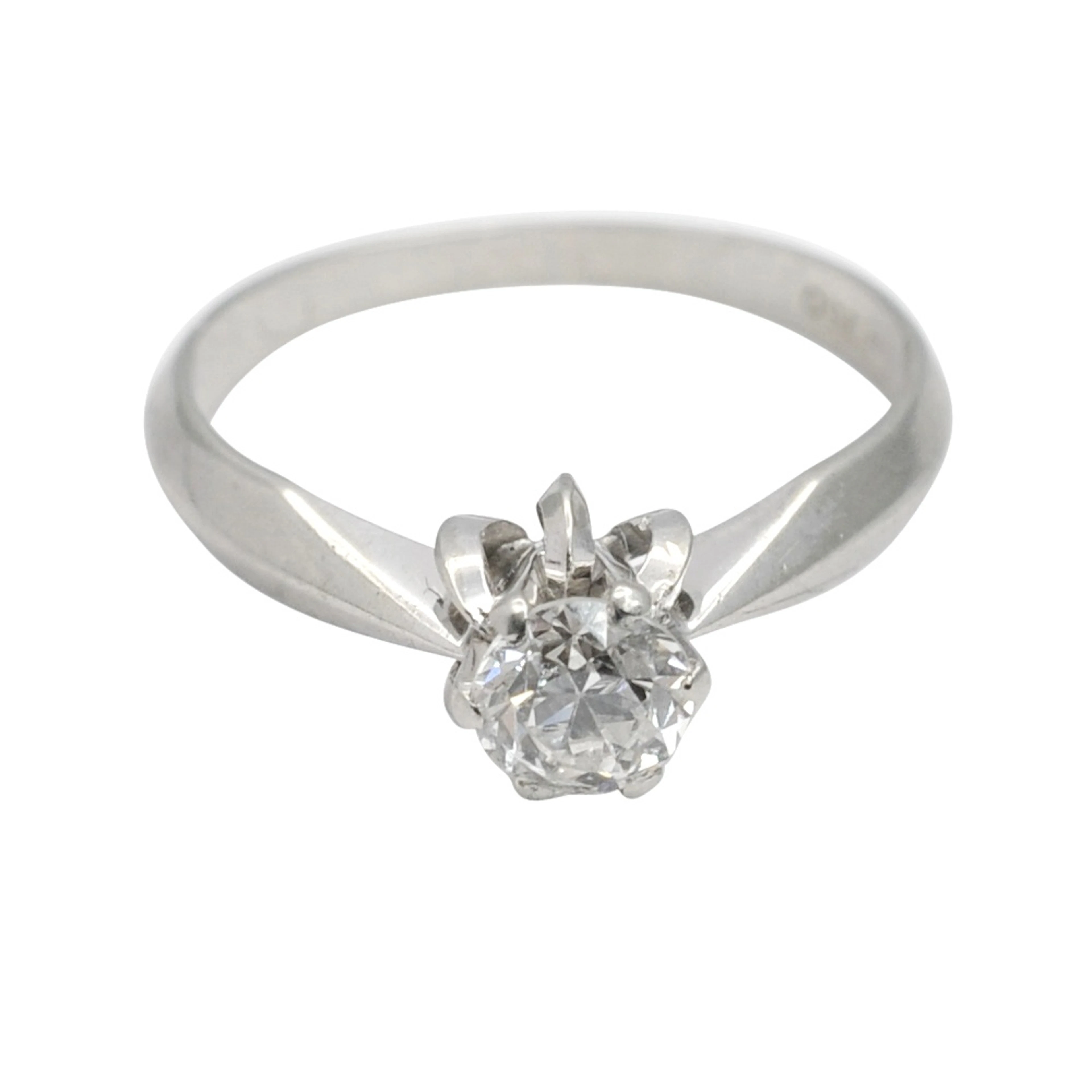 Vintage Diamond Solitaire 18ct Gold Engagement Ring