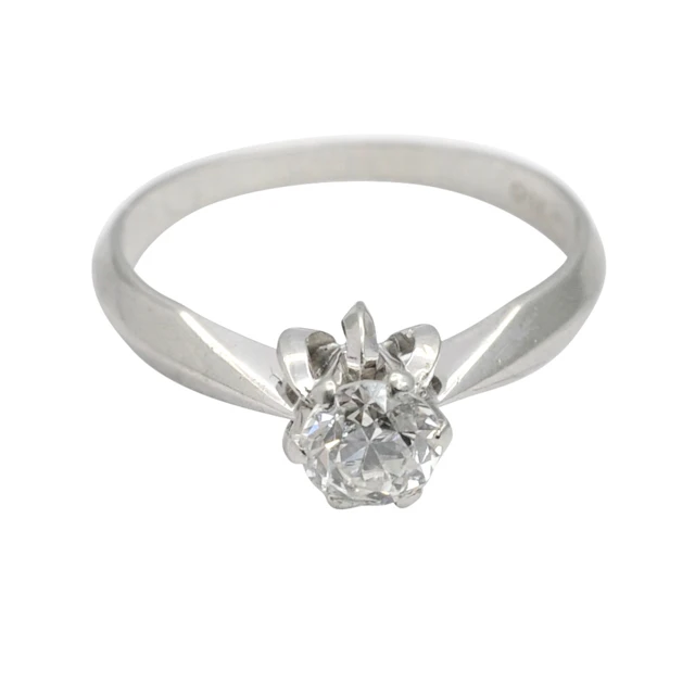 Vintage Diamond Solitaire 18ct Gold Engagement Ring