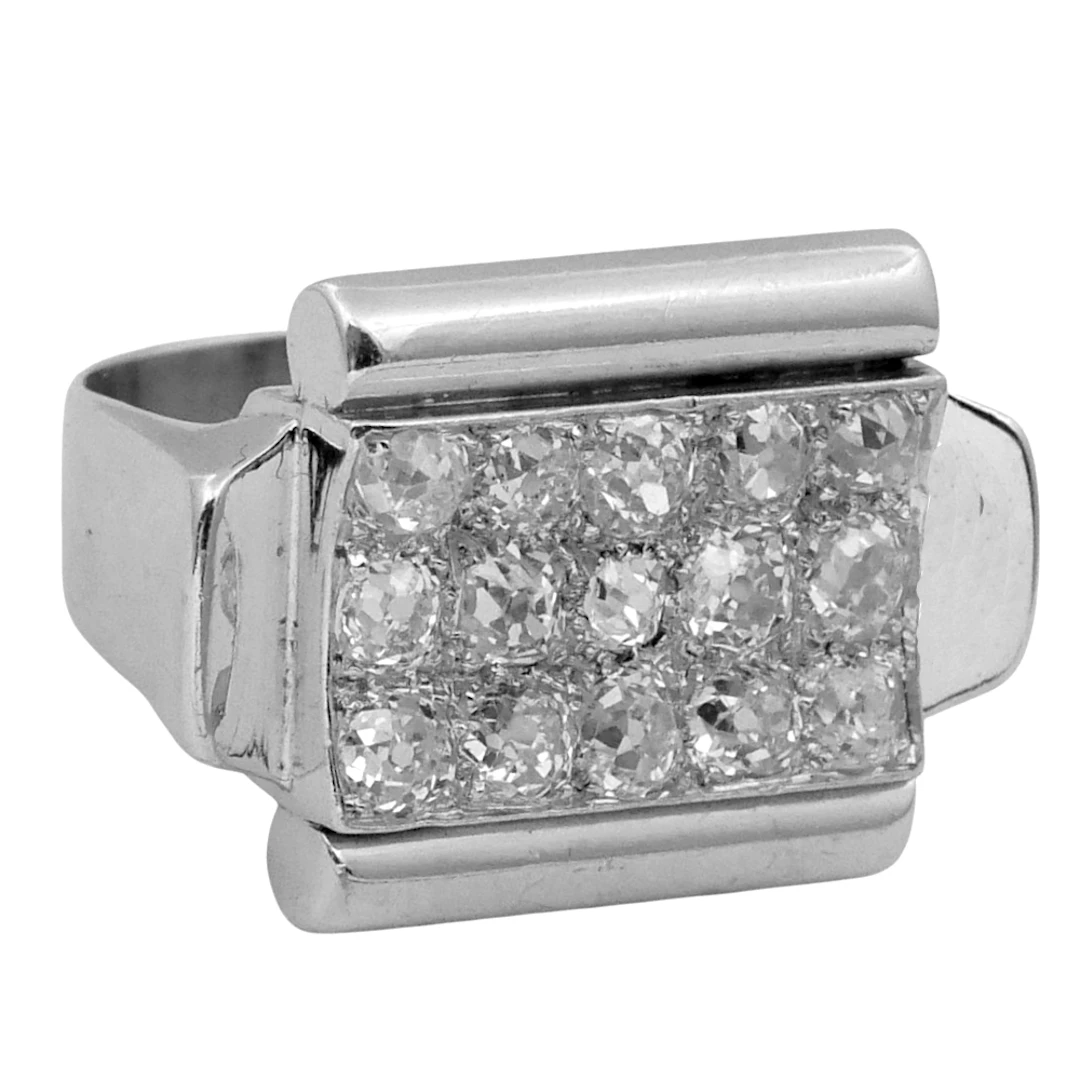 Retro French Diamond Cocktail Ring