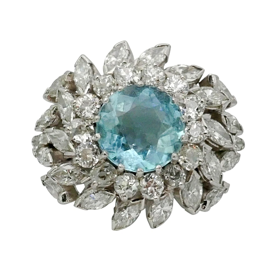 Vintage Aquamarine Cocktail Ring