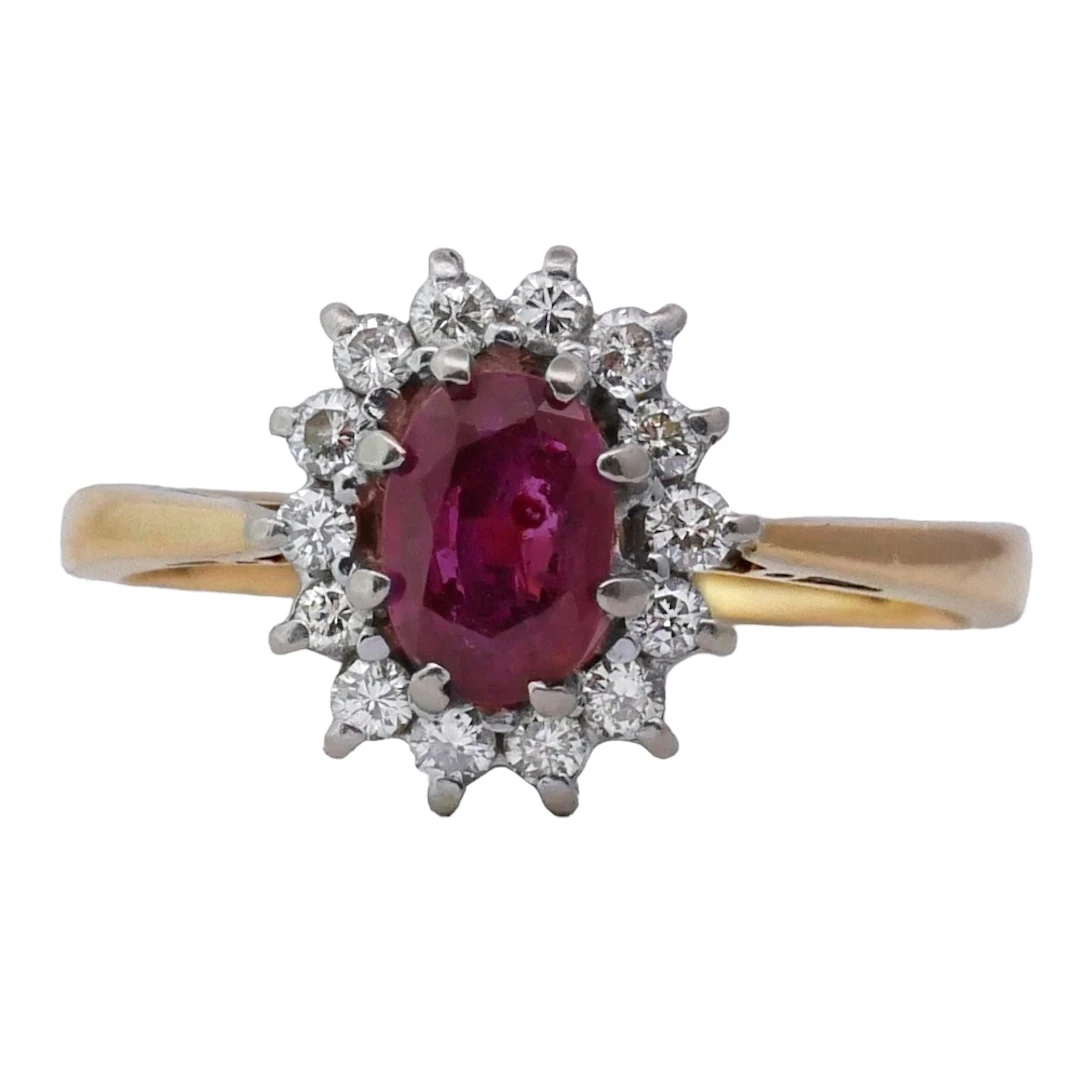 Vintage Ruby Halo Engagement Ring