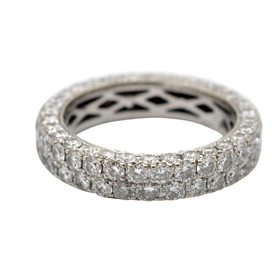 4 Row Diamond Eternity Gold Ring