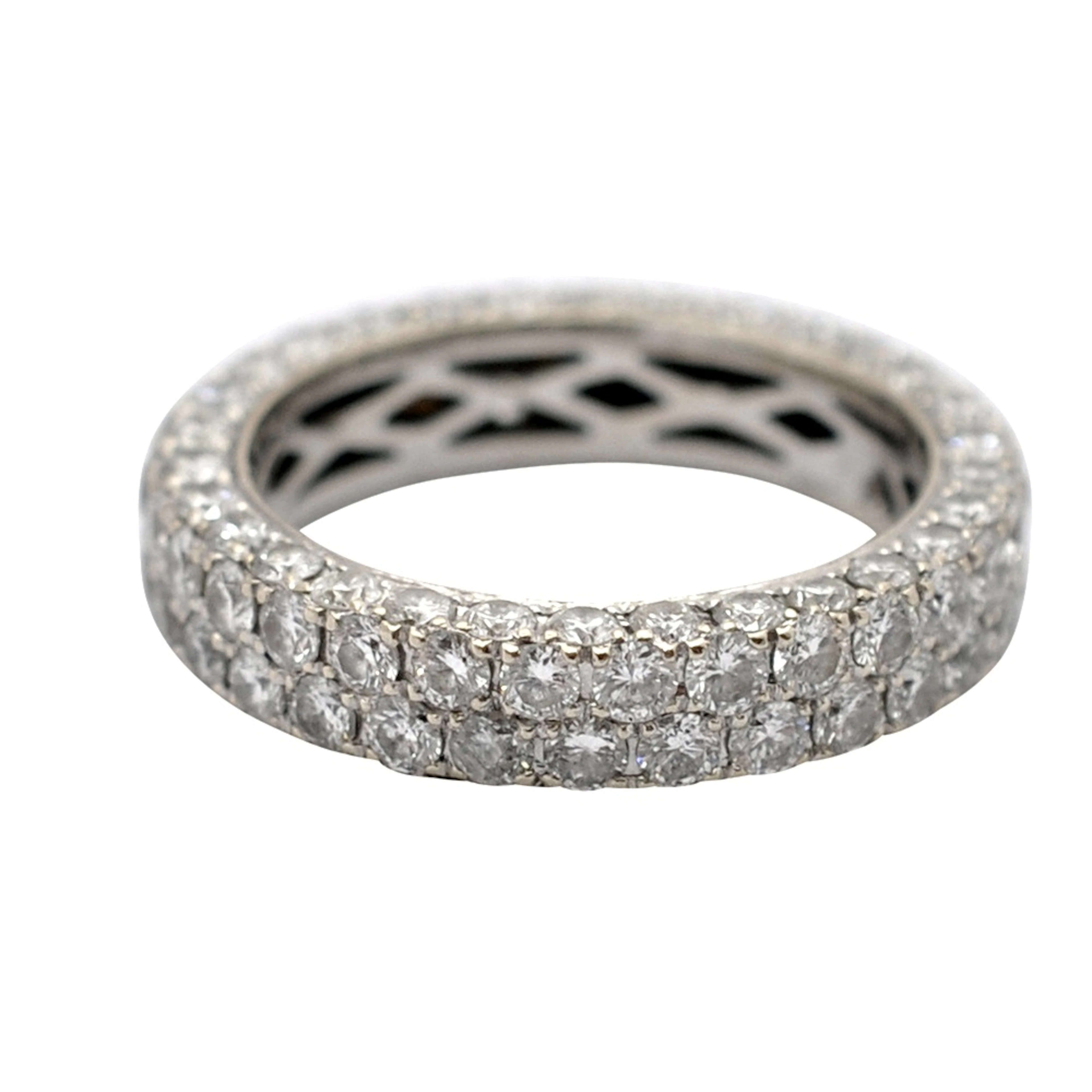 4 Row Diamond Eternity Gold Ring