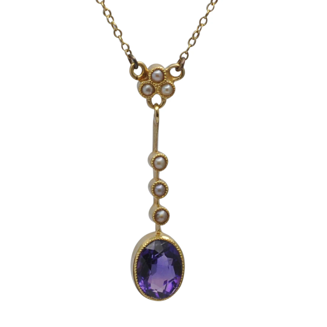Victorian Amethyst and Pearl Pendant