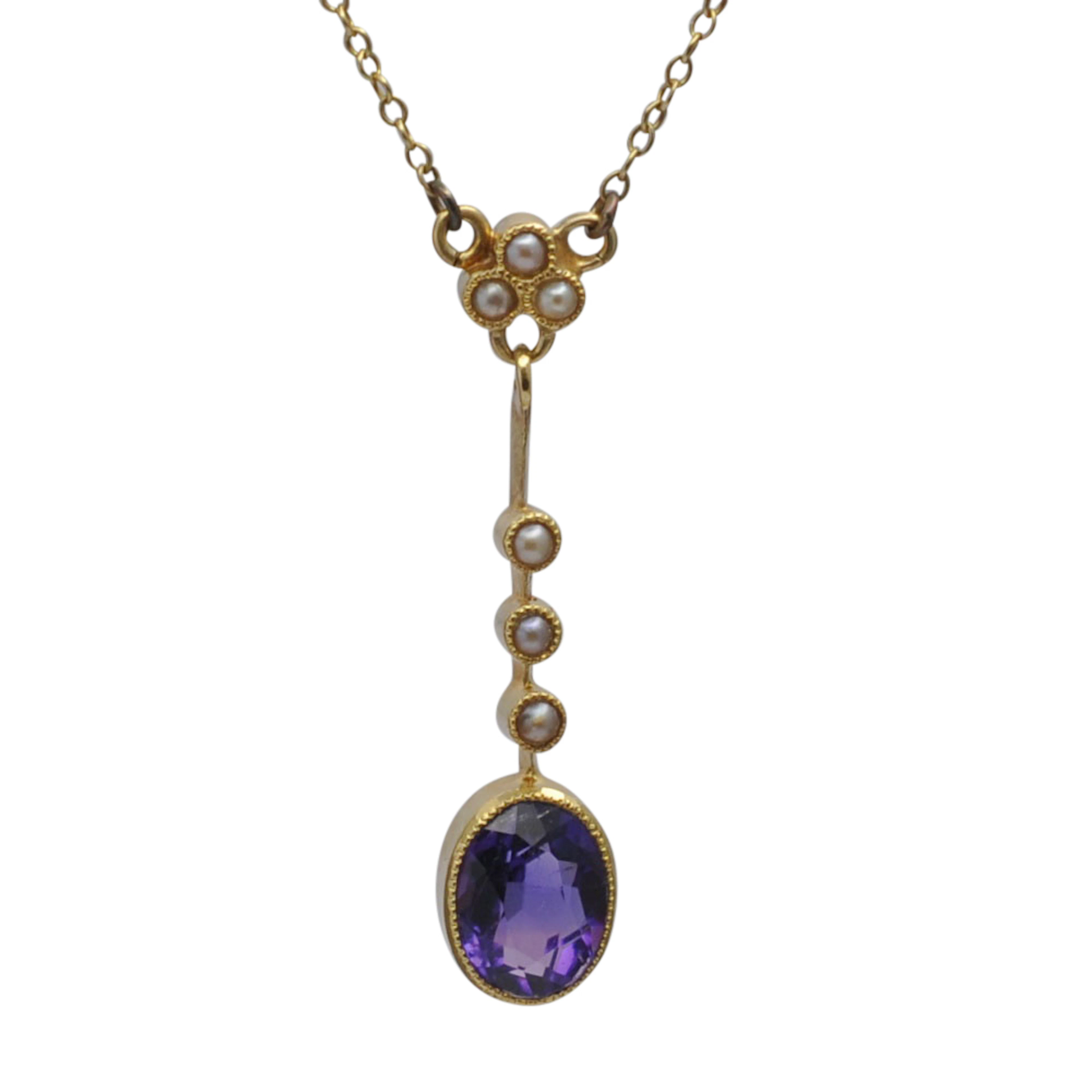 Victorian Amethyst and Pearl Pendant