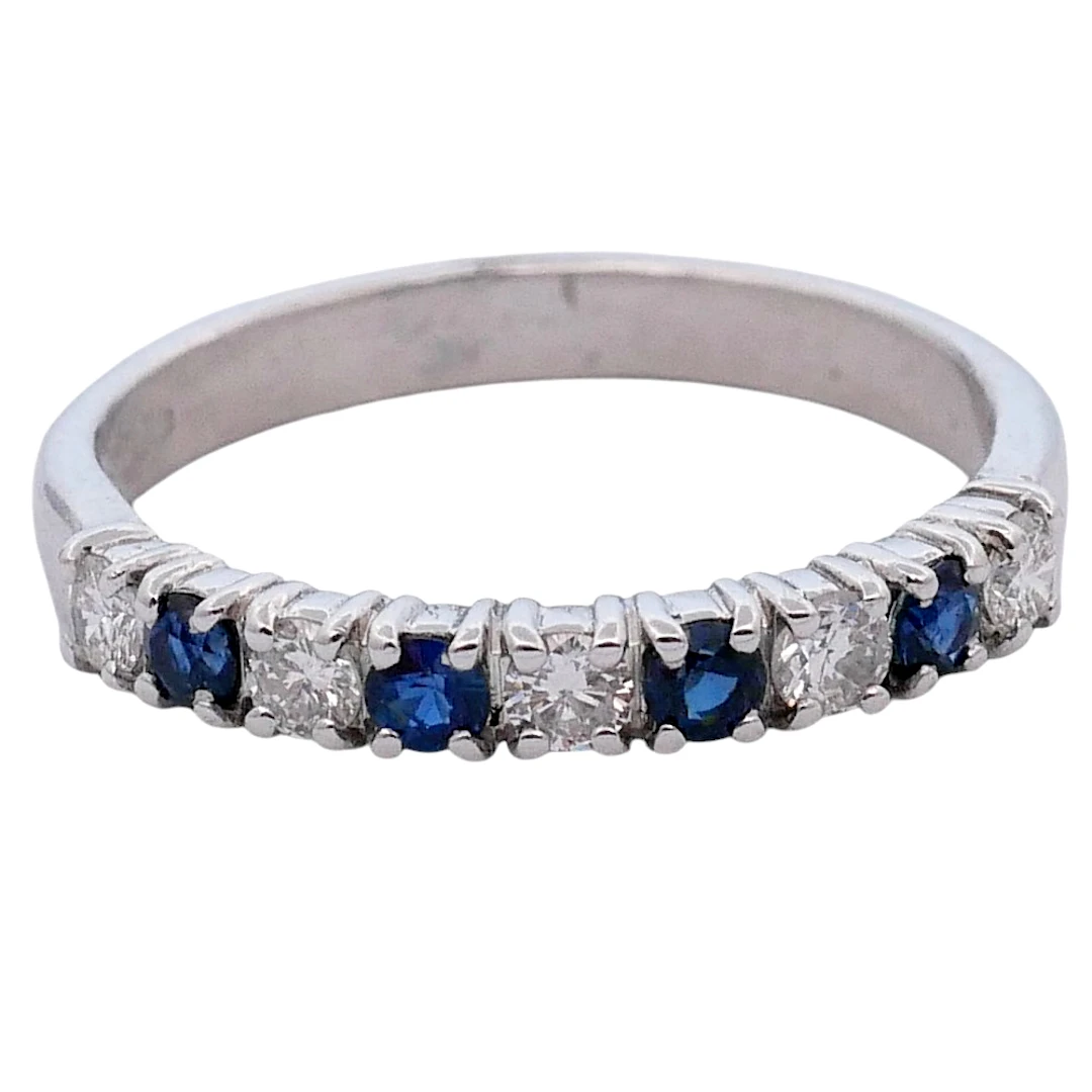 Sapphire Diamond Half Eternity Ring