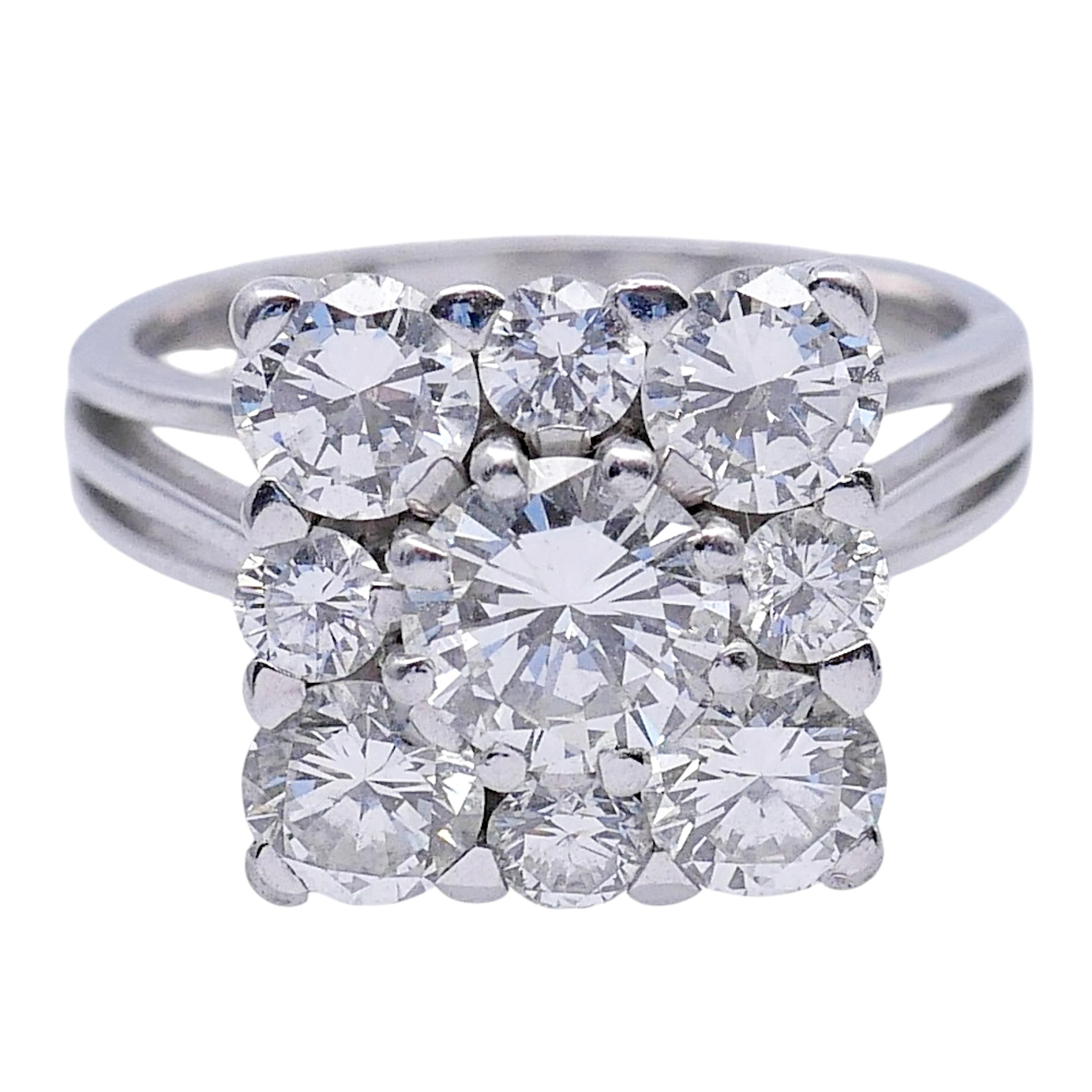 Vintage Diamond Square Cluster Ring