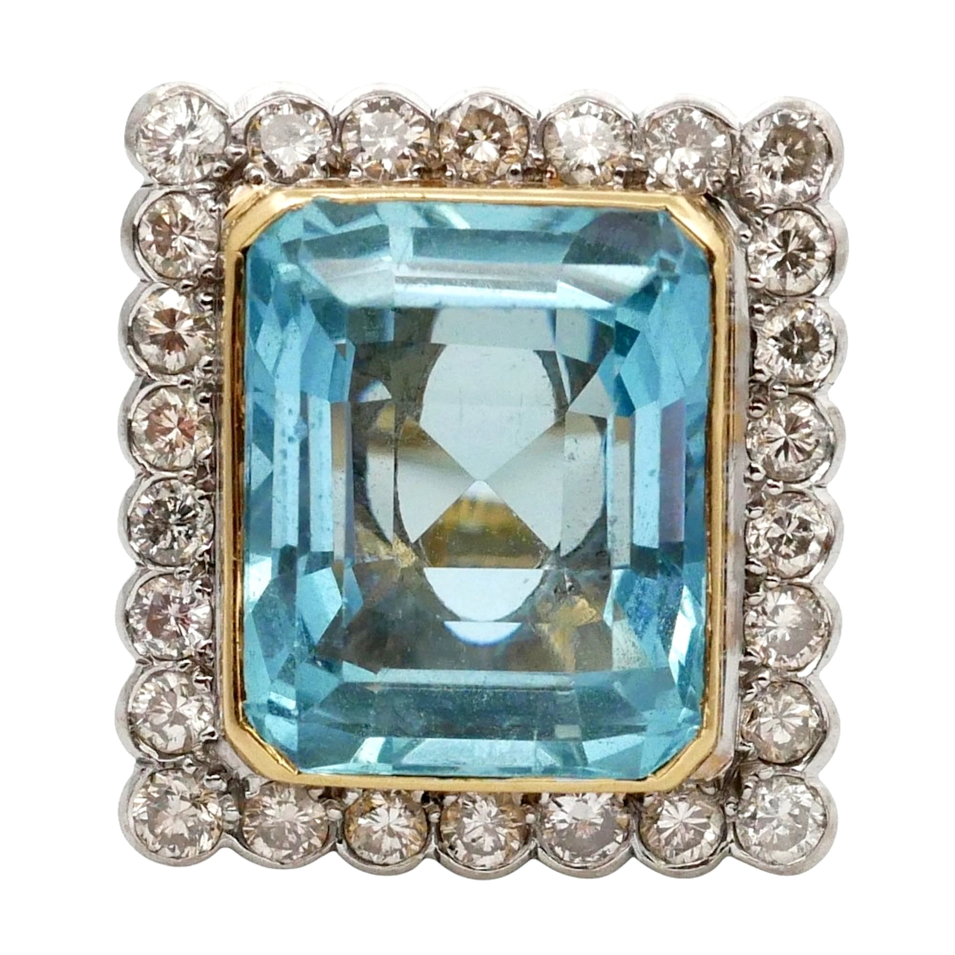 Vintage 11.25ct Aquamarine Diamond Ring