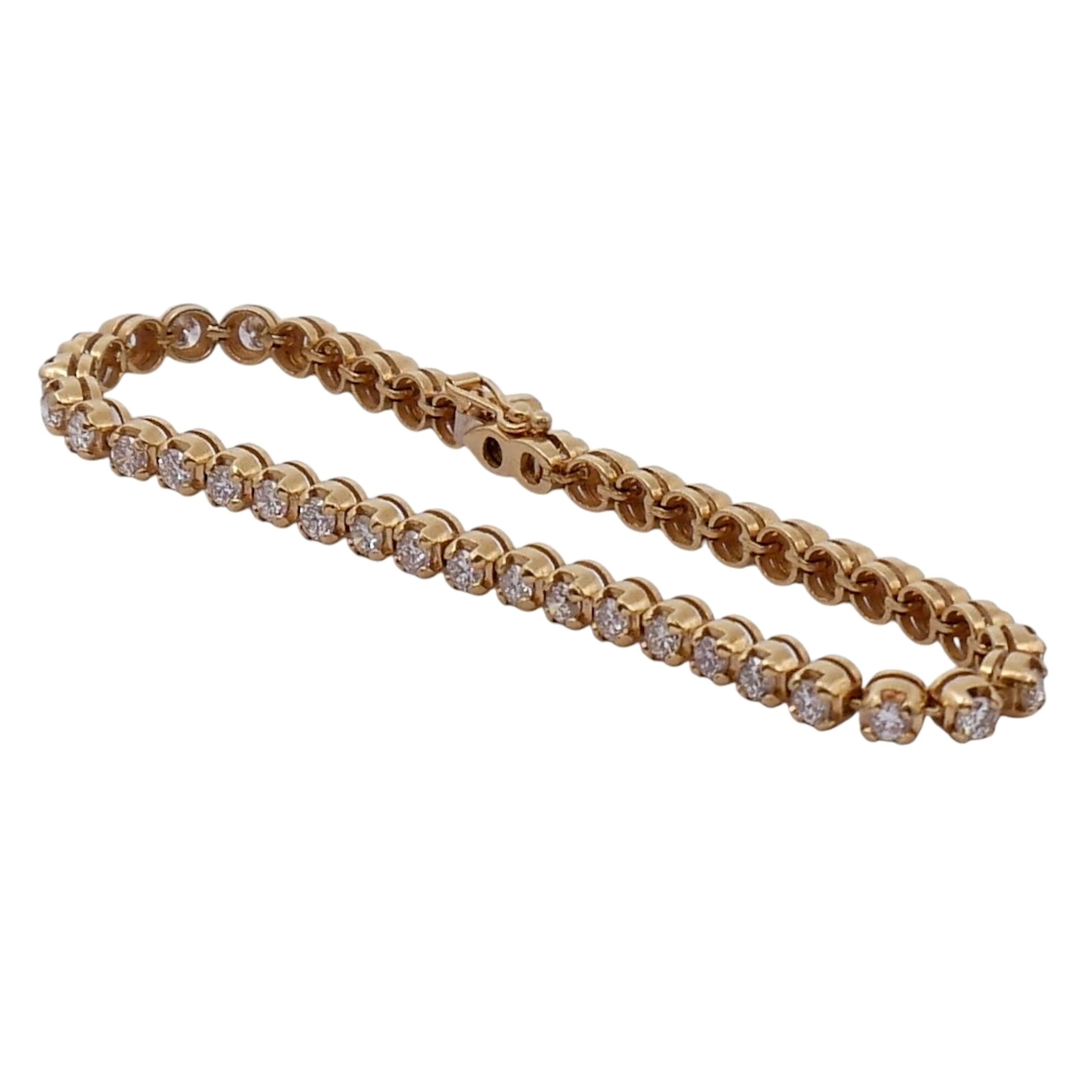 Diamond 18ct Gold Line Bracelet