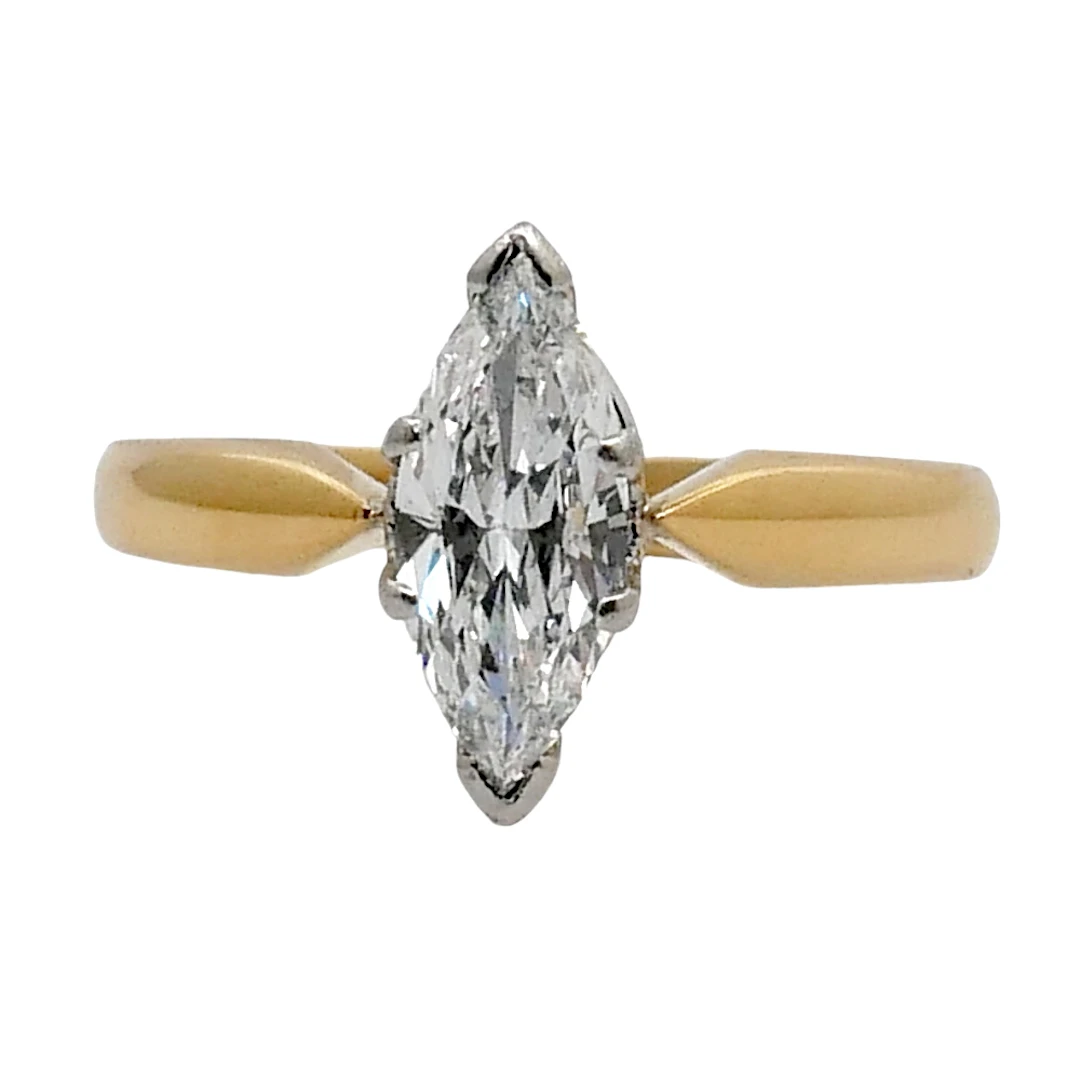 1ct Marquise Solitaire Diamond Ring