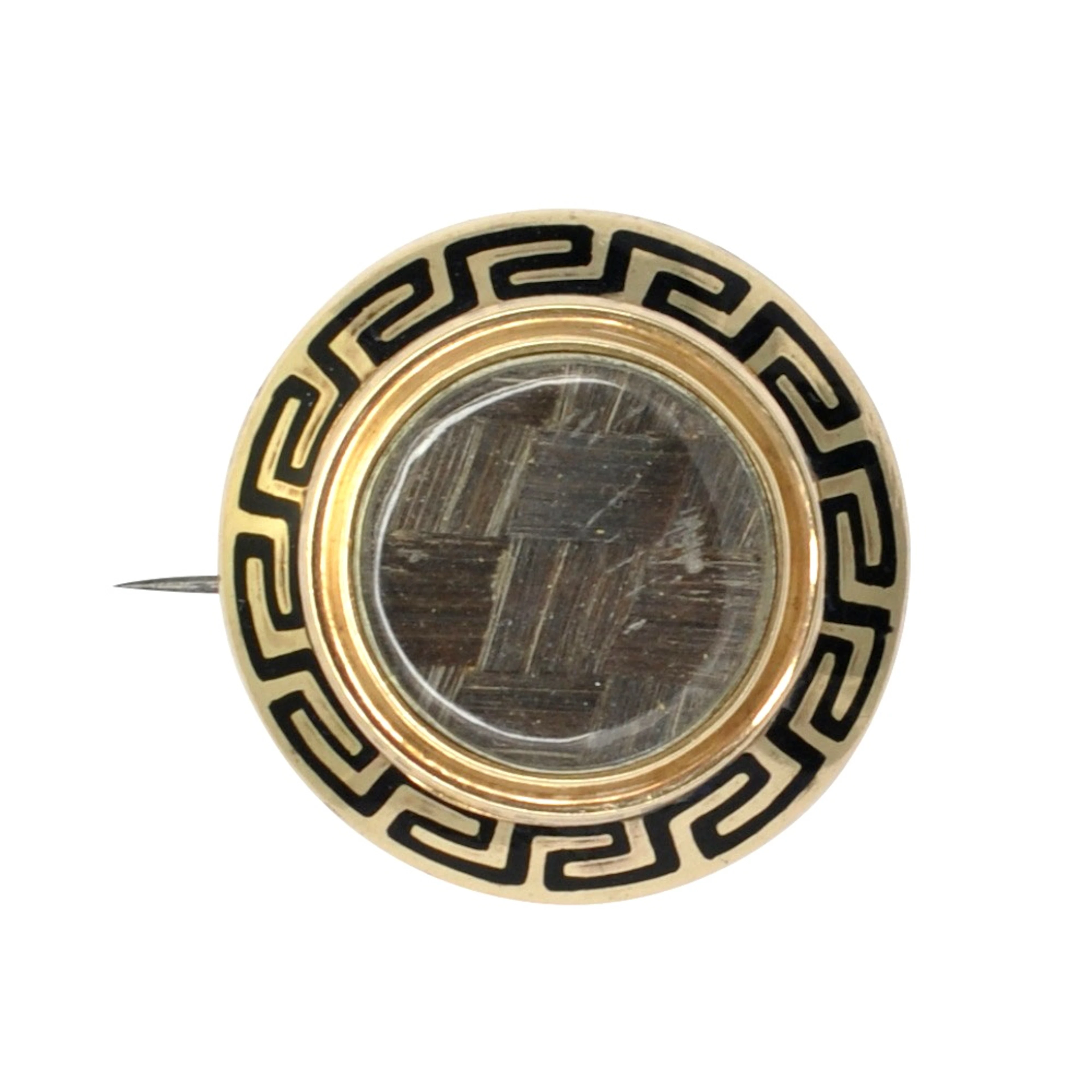 Victorian Gold Enamel Mourning Brooch