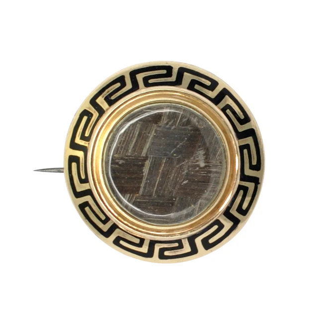 Victorian Gold Enamel Mourning Brooch