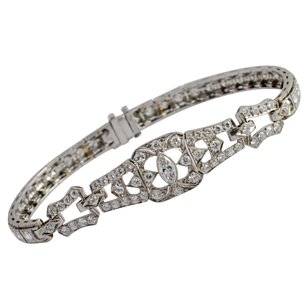 Art Deco Diamond Platinum Bracelet