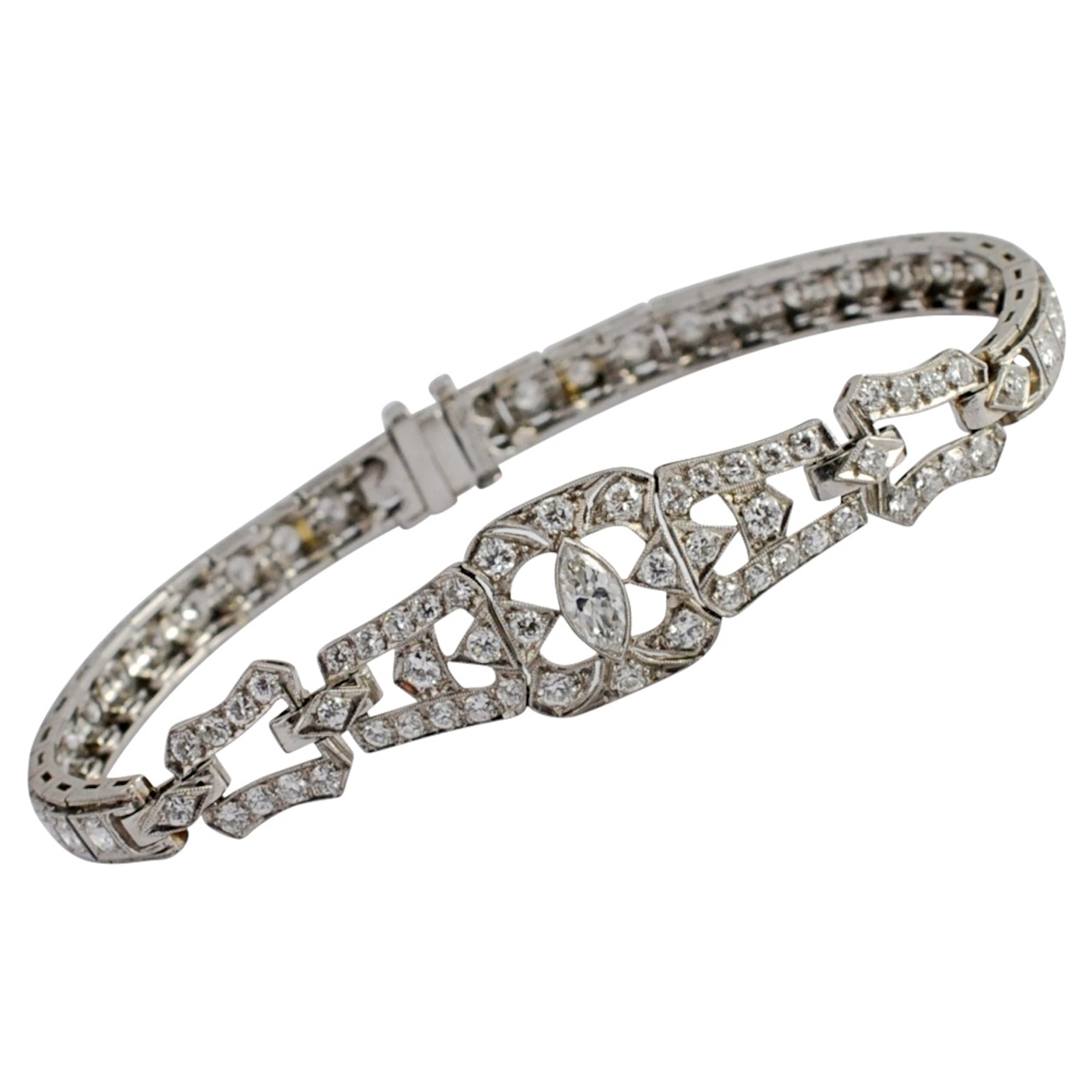 Art Deco Diamond Platinum Bracelet