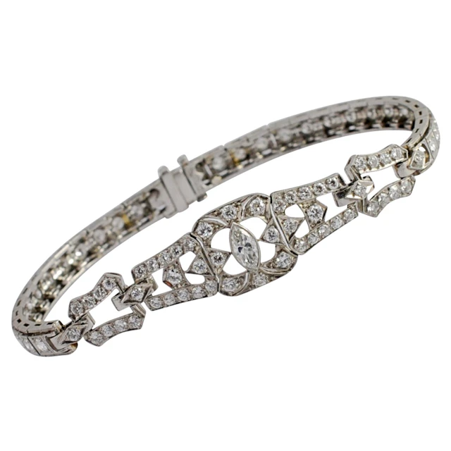Art Deco Diamond Platinum Bracelet