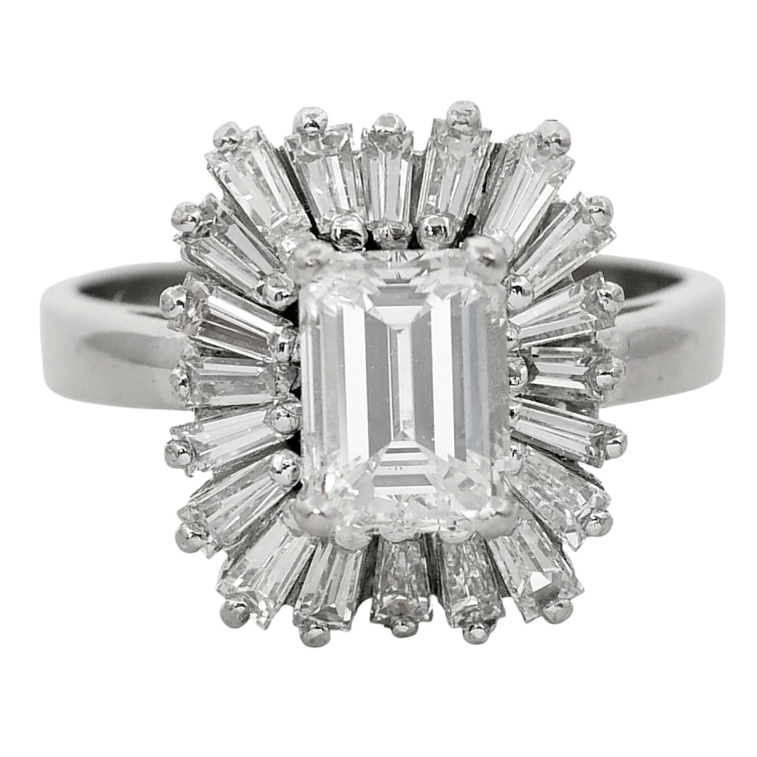 Mid Century Diamond Ballerina Ring