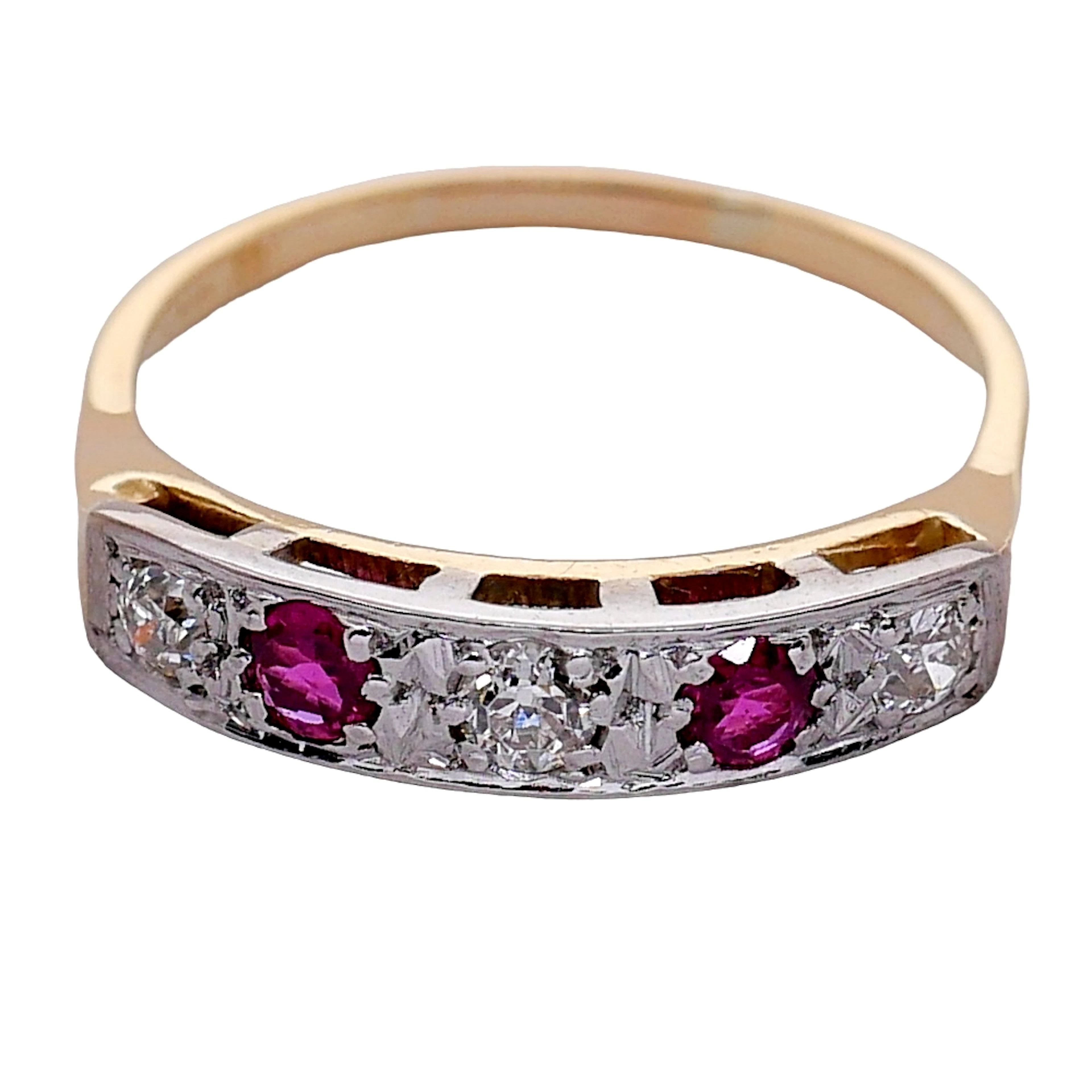 Antique Ruby and Diamond Eternity Ring