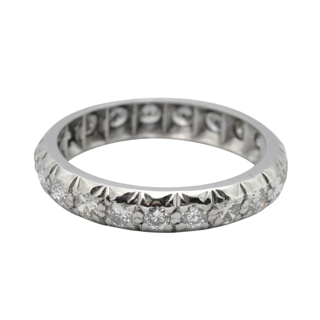 Vintage Diamond White Gold Eternity Ring
