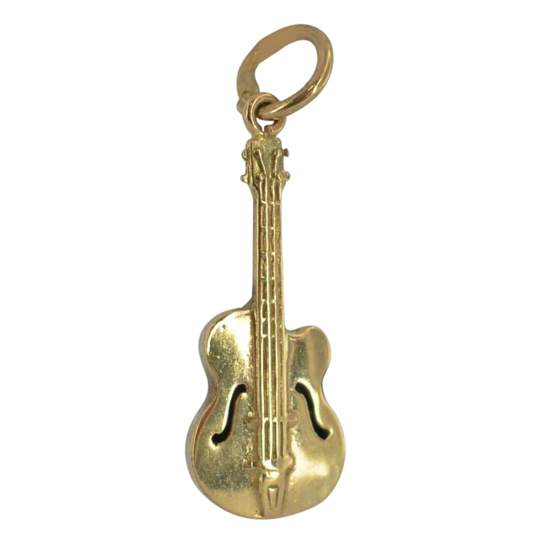 Vintage 9ct Gold Guitar Charm