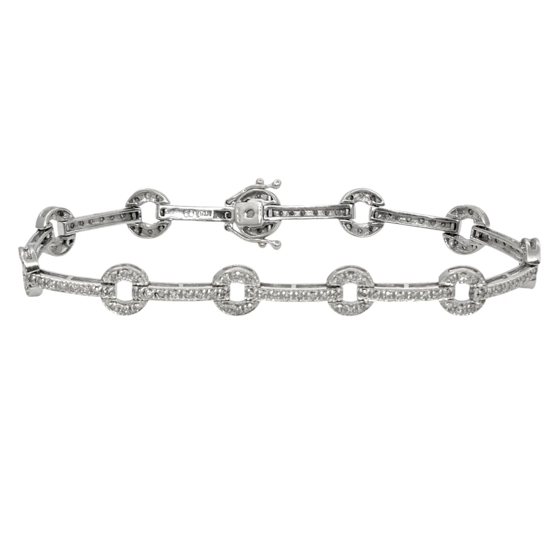 Vintage Diamond 18ct Gold Link Bracelet