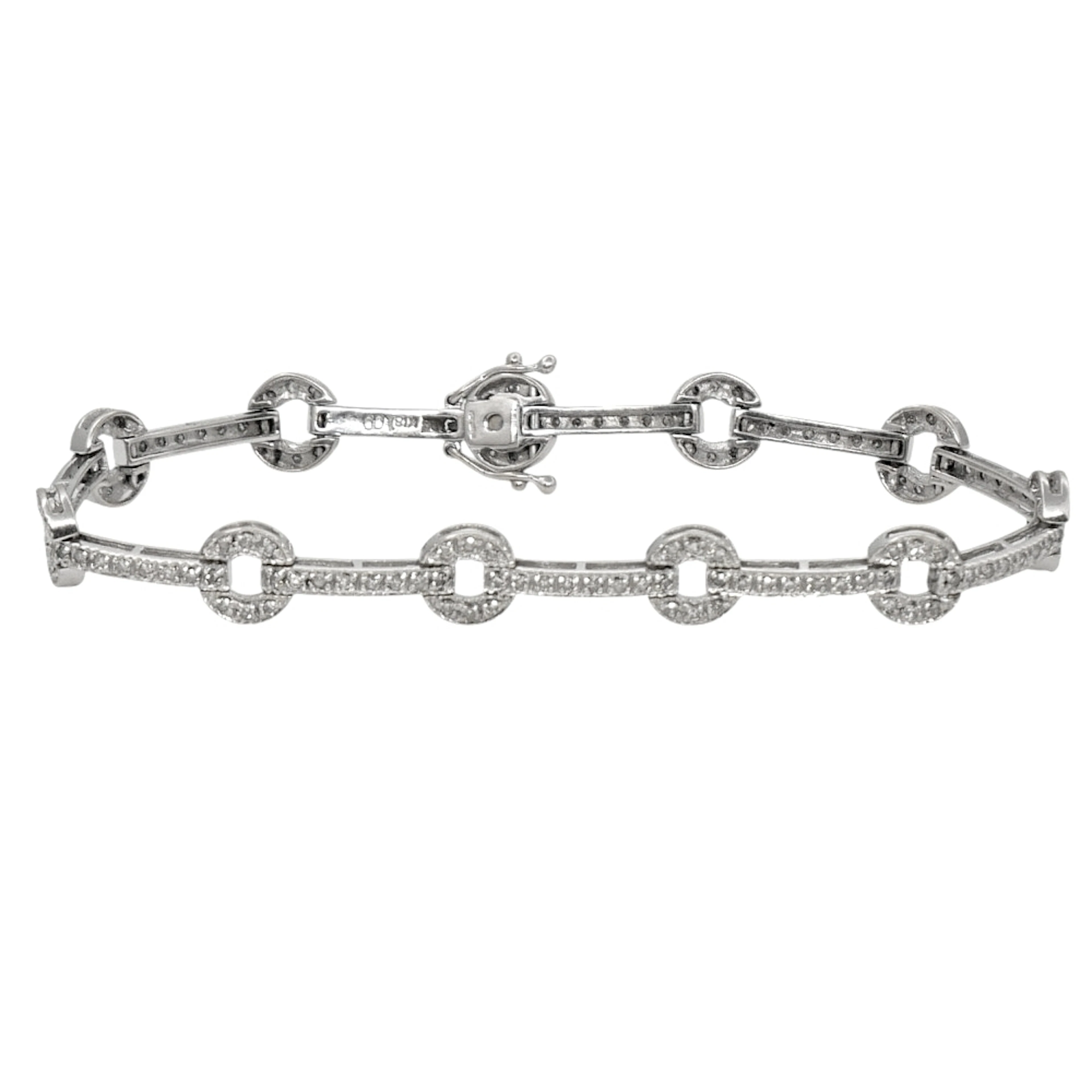Vintage Diamond 18ct Gold Link Bracelet