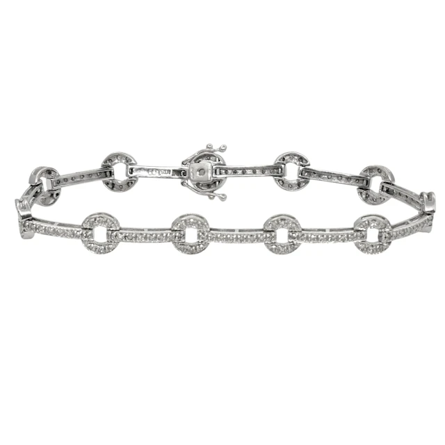 Vintage Diamond 18ct Gold Link Bracelet