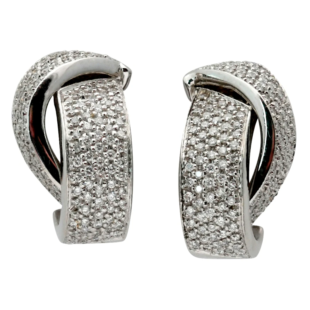 Mid Century Diamond Crossover Earrings